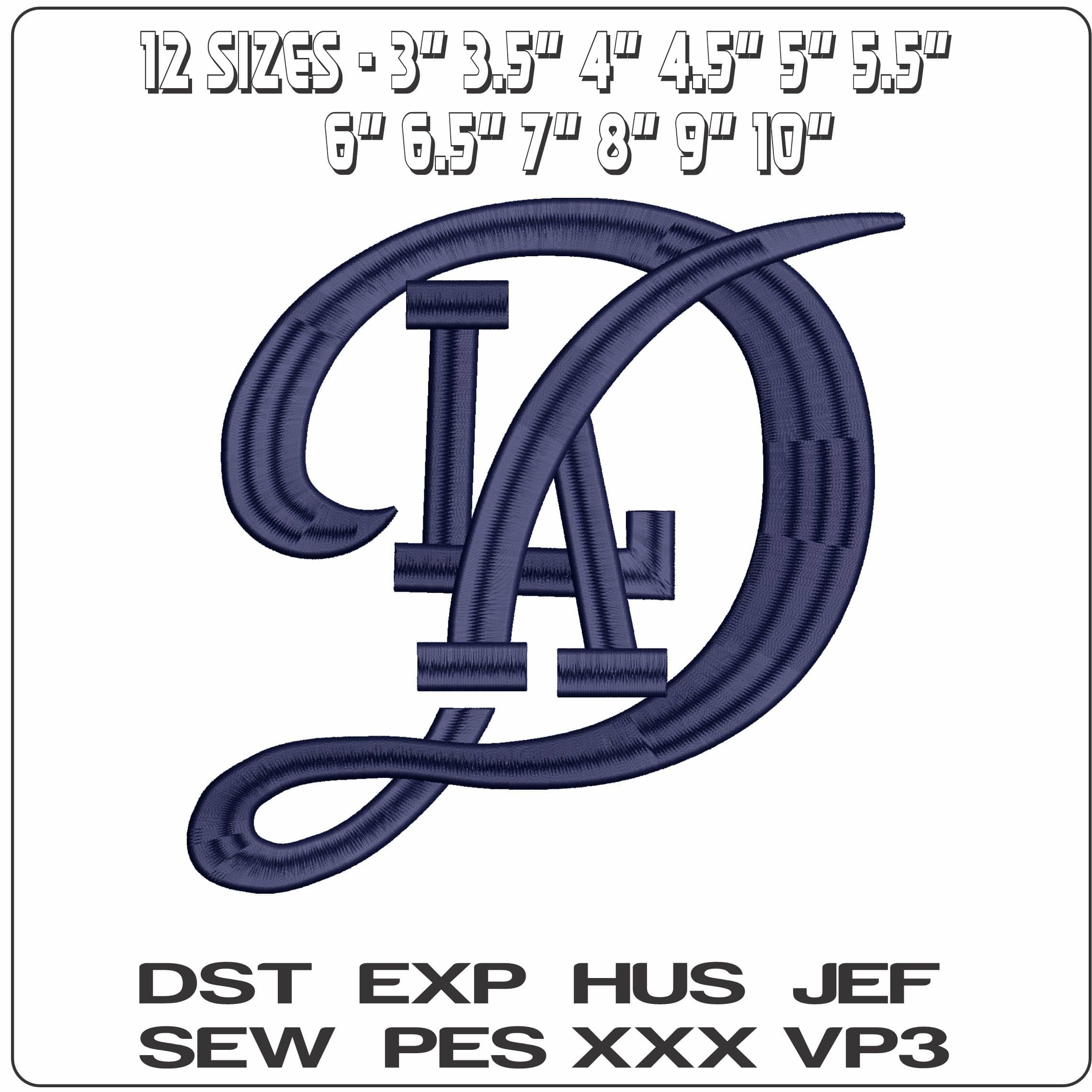 L A Dodgers 3D   - Elegant embroidery design file - instant download — view 2