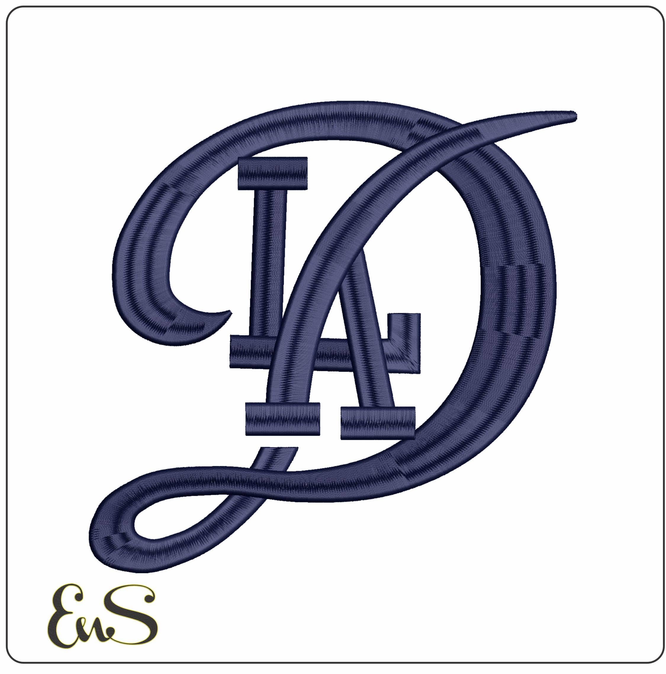 L A Dodgers 3D   - Elegant embroidery design file - instant download