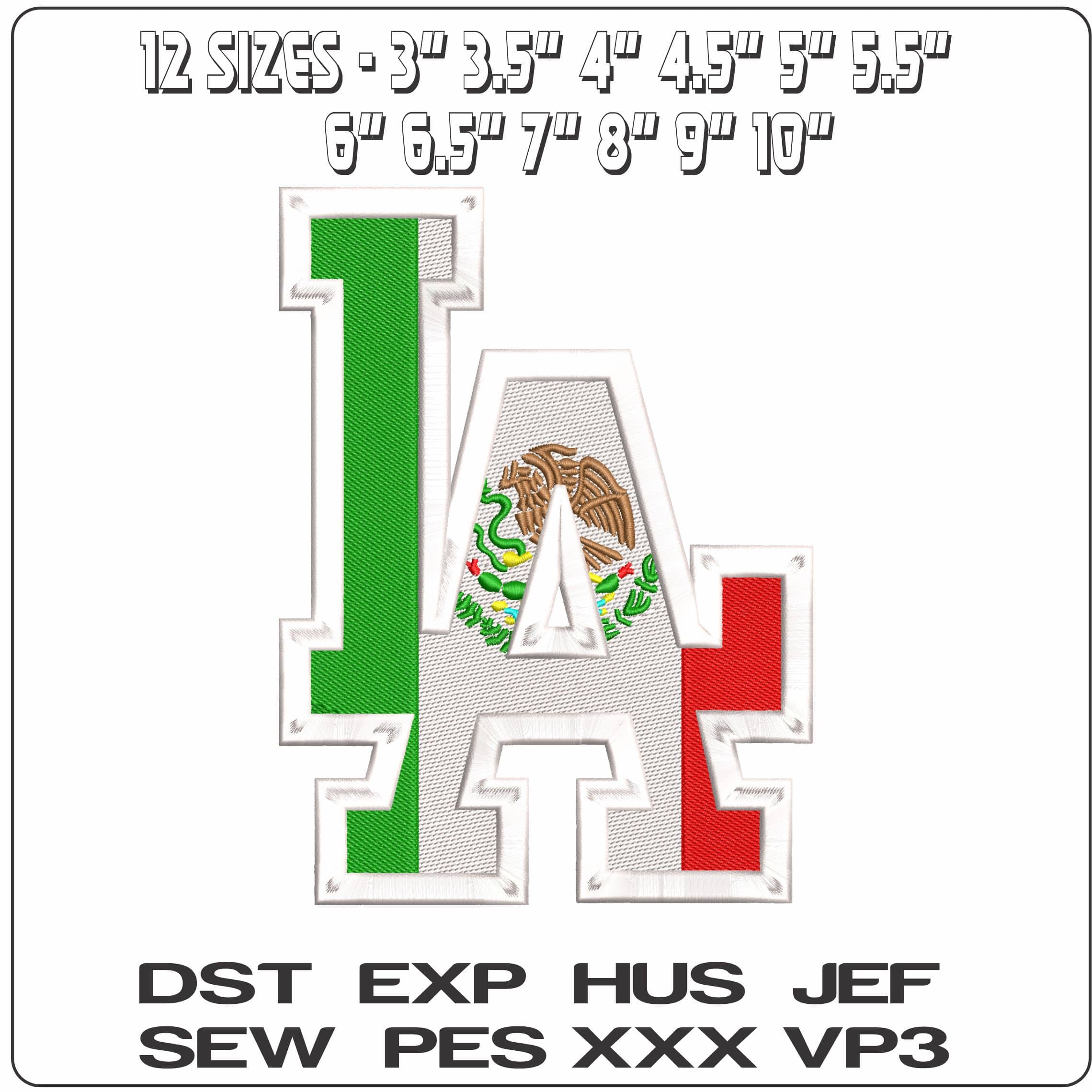 L A Mexican insert   - Elegant embroidery design file - instant download — view 2