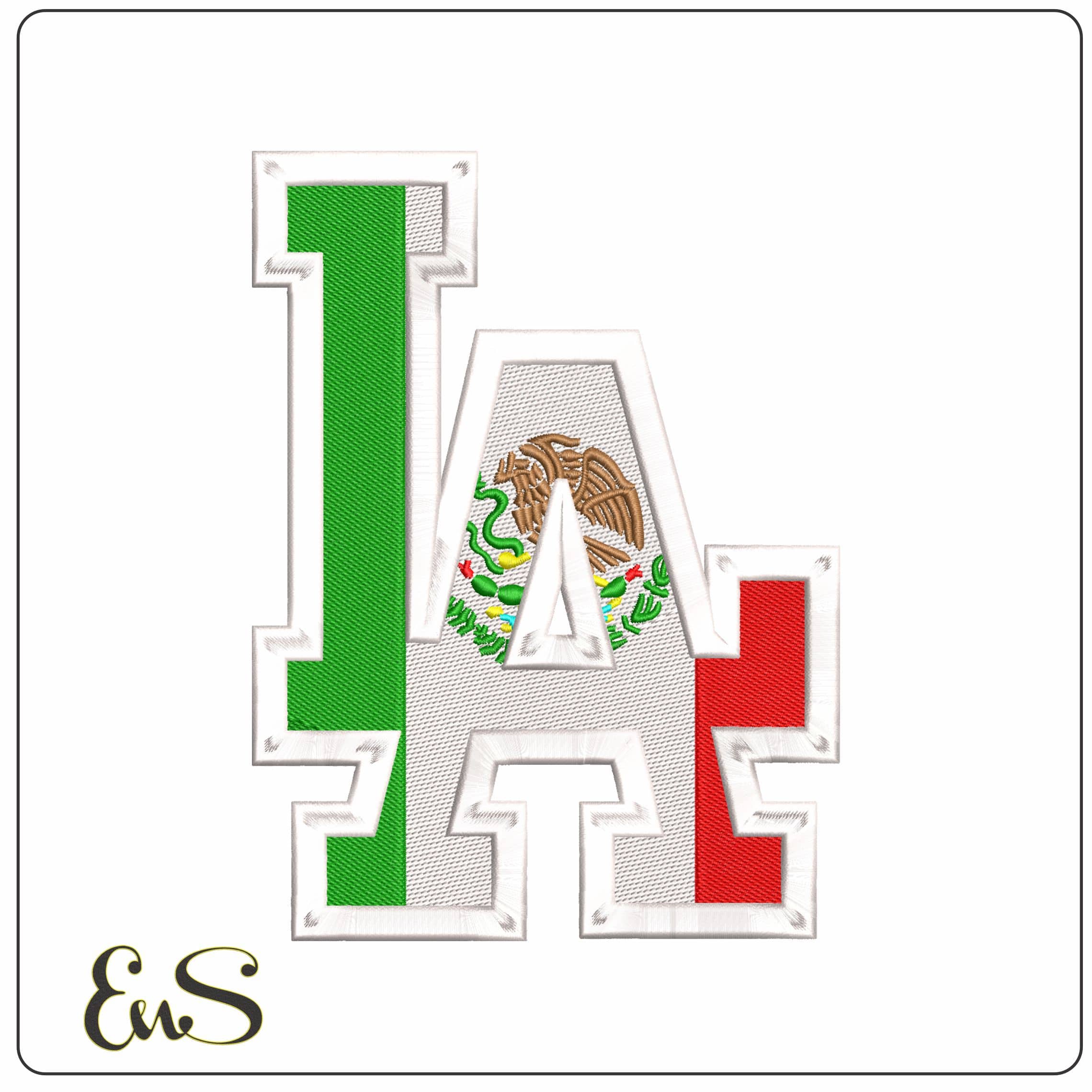 L A Mexican insert   - Elegant embroidery design file - instant download