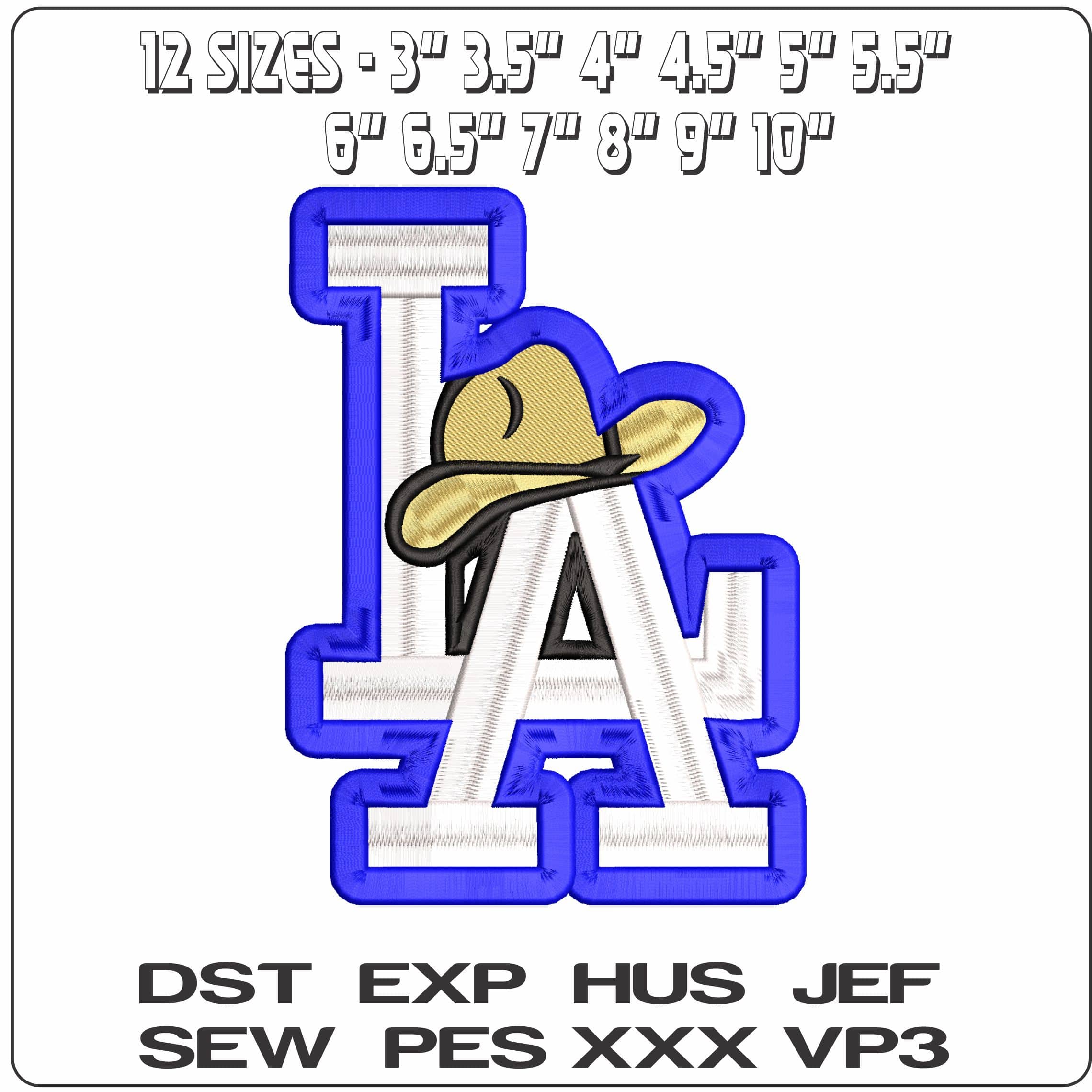 L A Texans Hat   - Elegant embroidery design file - instant download — view 2