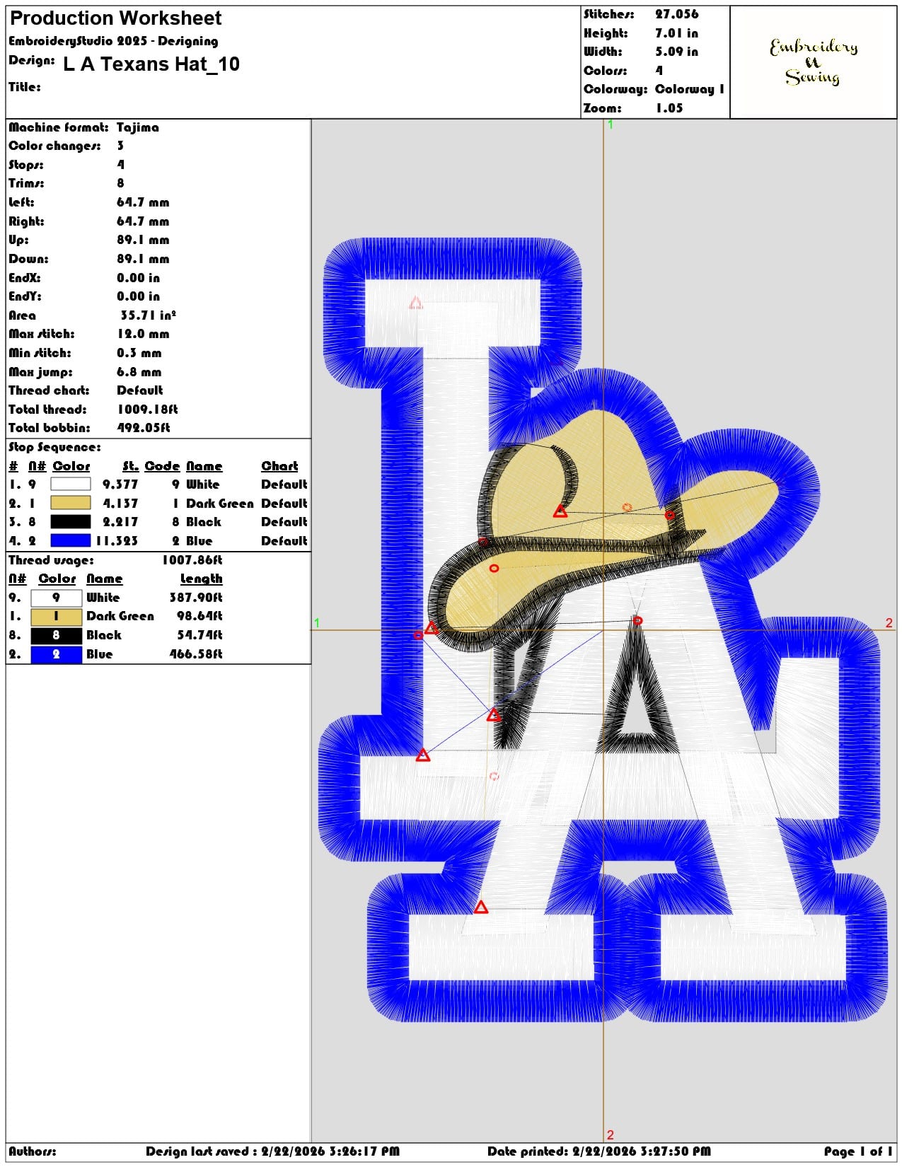 L A Texans Hat   - Elegant embroidery design file - instant download — view 3