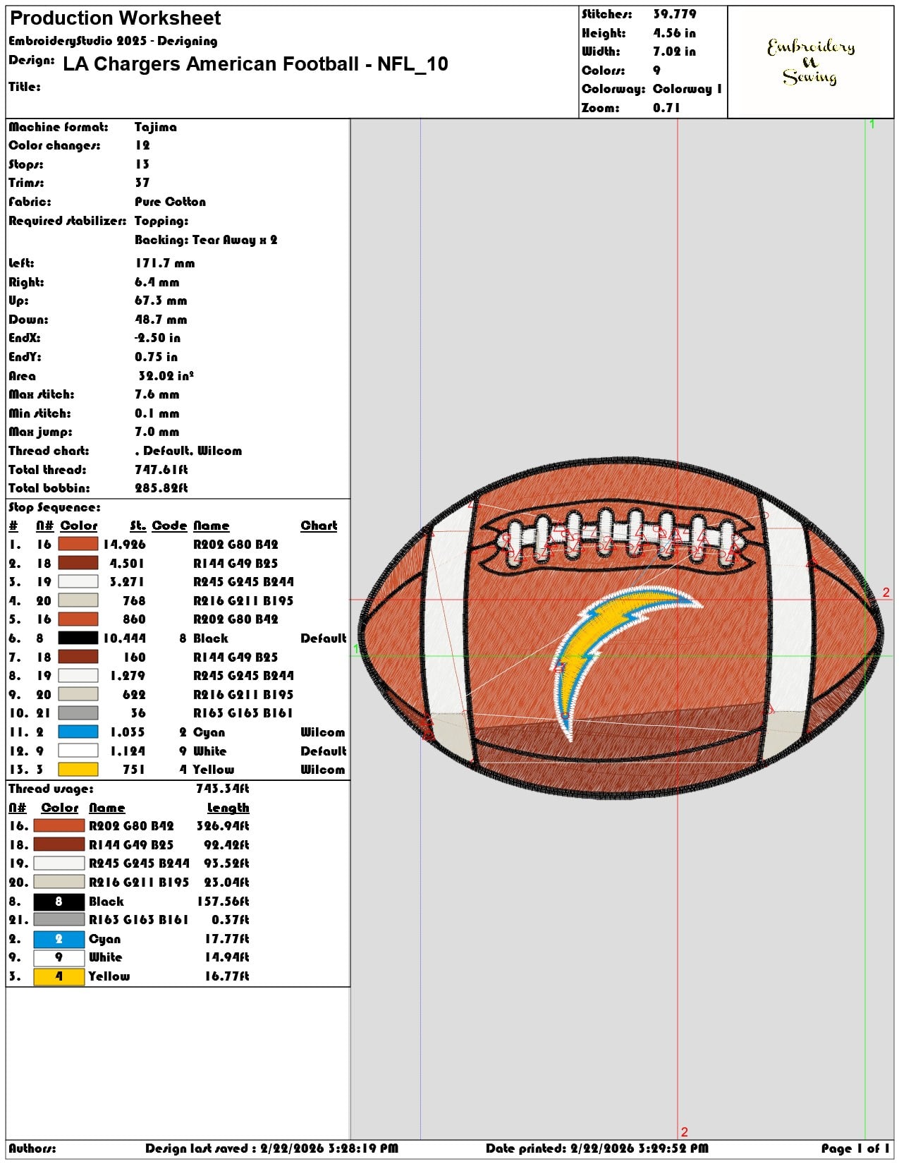 LA Chargers American Football NFL   - Elegant embroidery design file - instant download — view 3