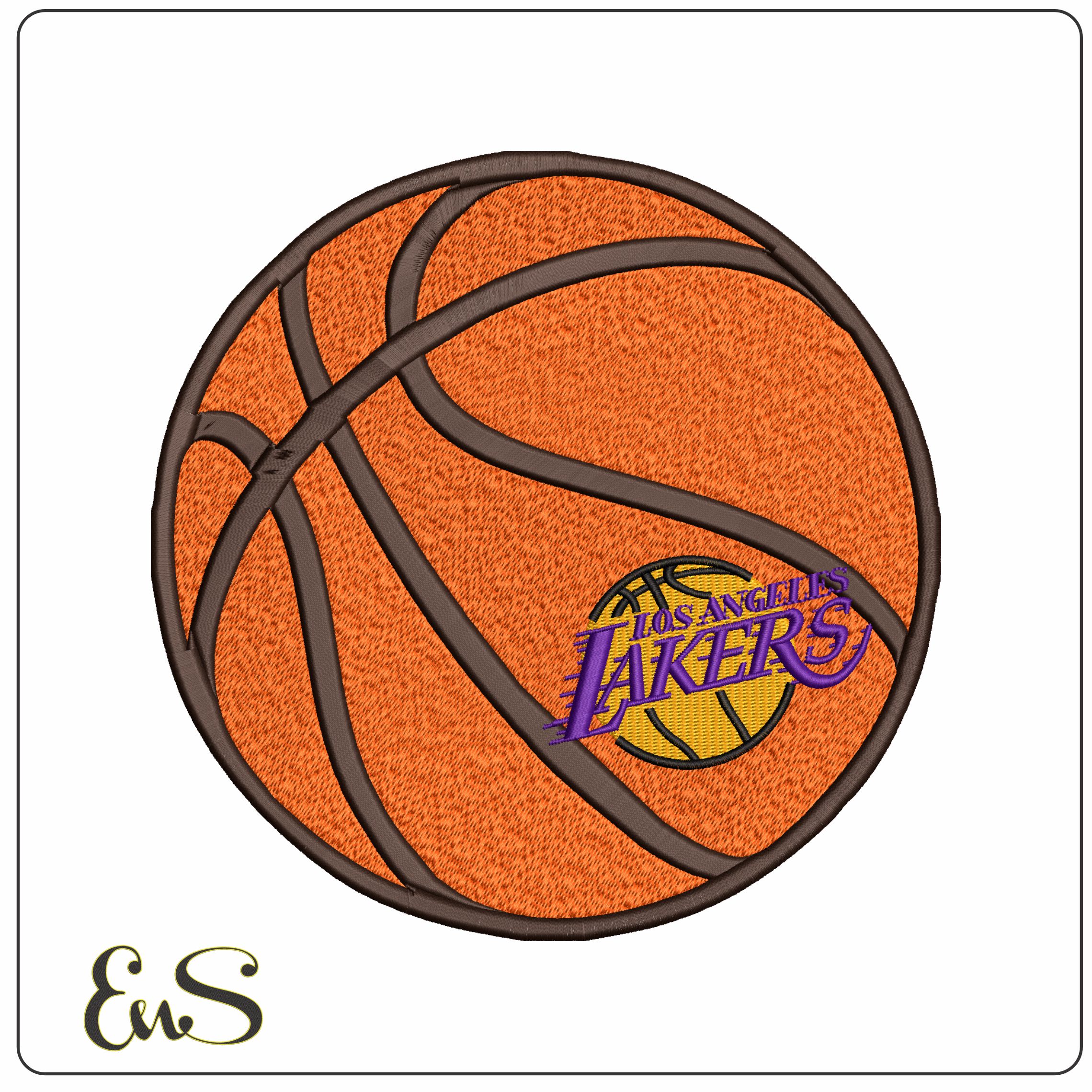 LA Laker Basketball NBA   - Elegant embroidery design file - instant download
