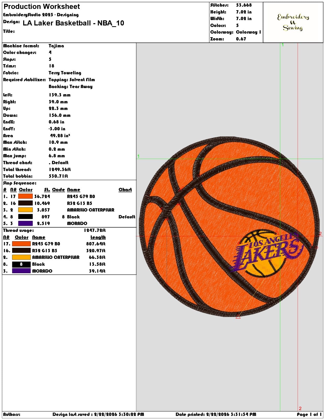 LA Laker Basketball NBA   - Elegant embroidery design file - instant download — view 3