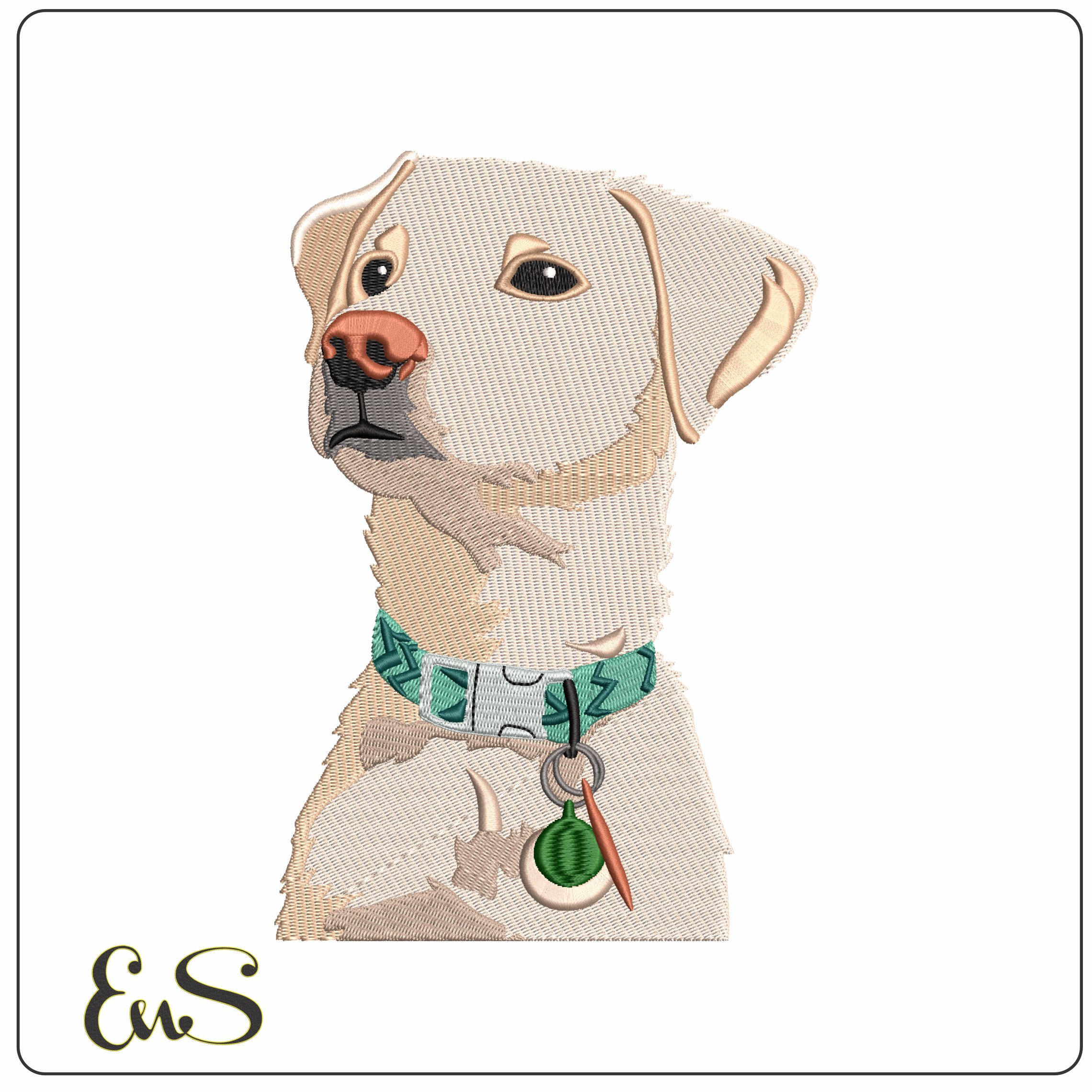 Labrador Head Looking   - Elegant embroidery design file - instant download