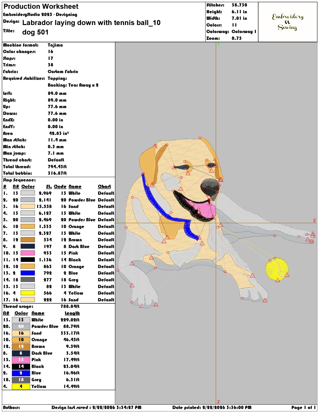 Labrador laying down with tennis ball   - Elegant embroidery design file - instant download — view 3