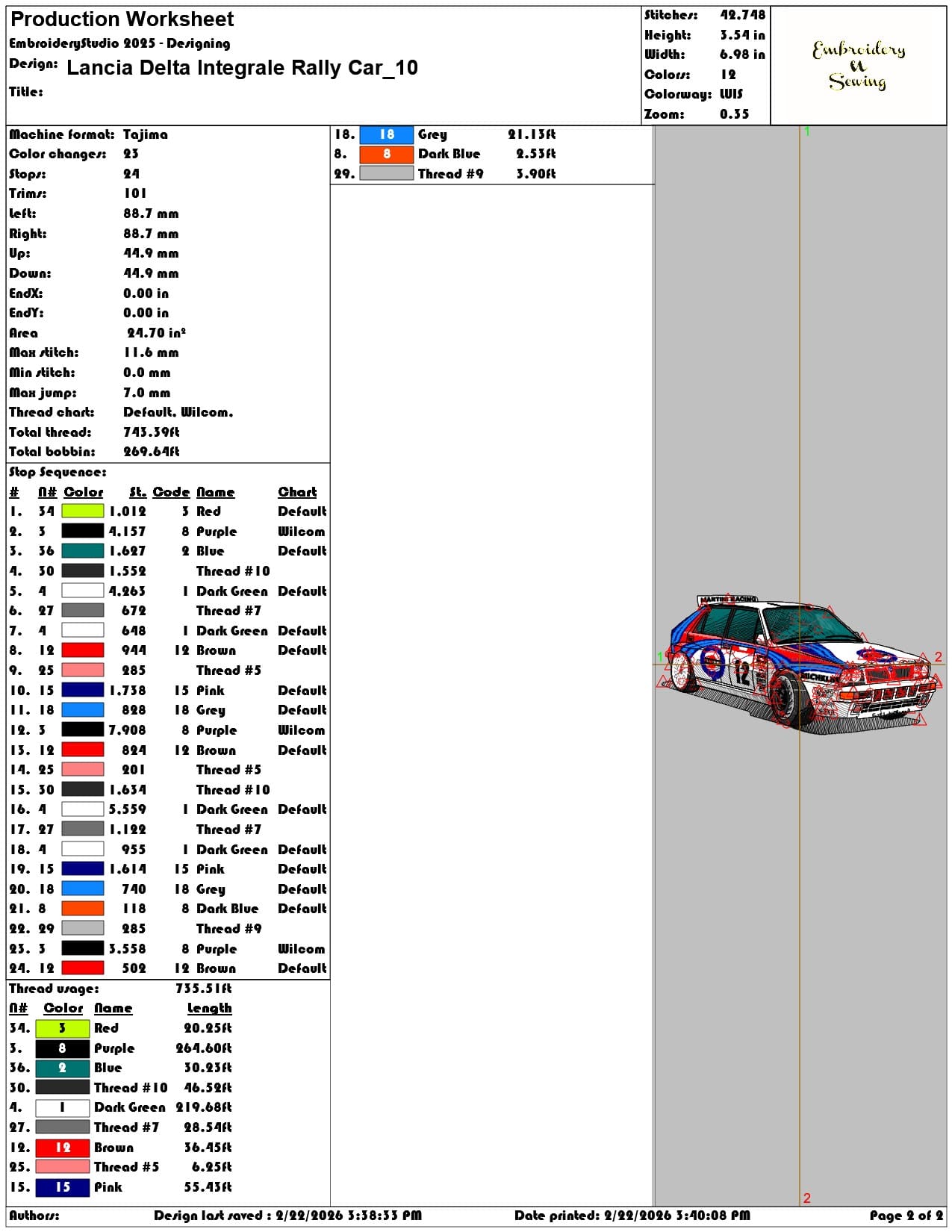 Lancia Delta Integrale Rally Car   - Elegant embroidery design file - instant download — view 4