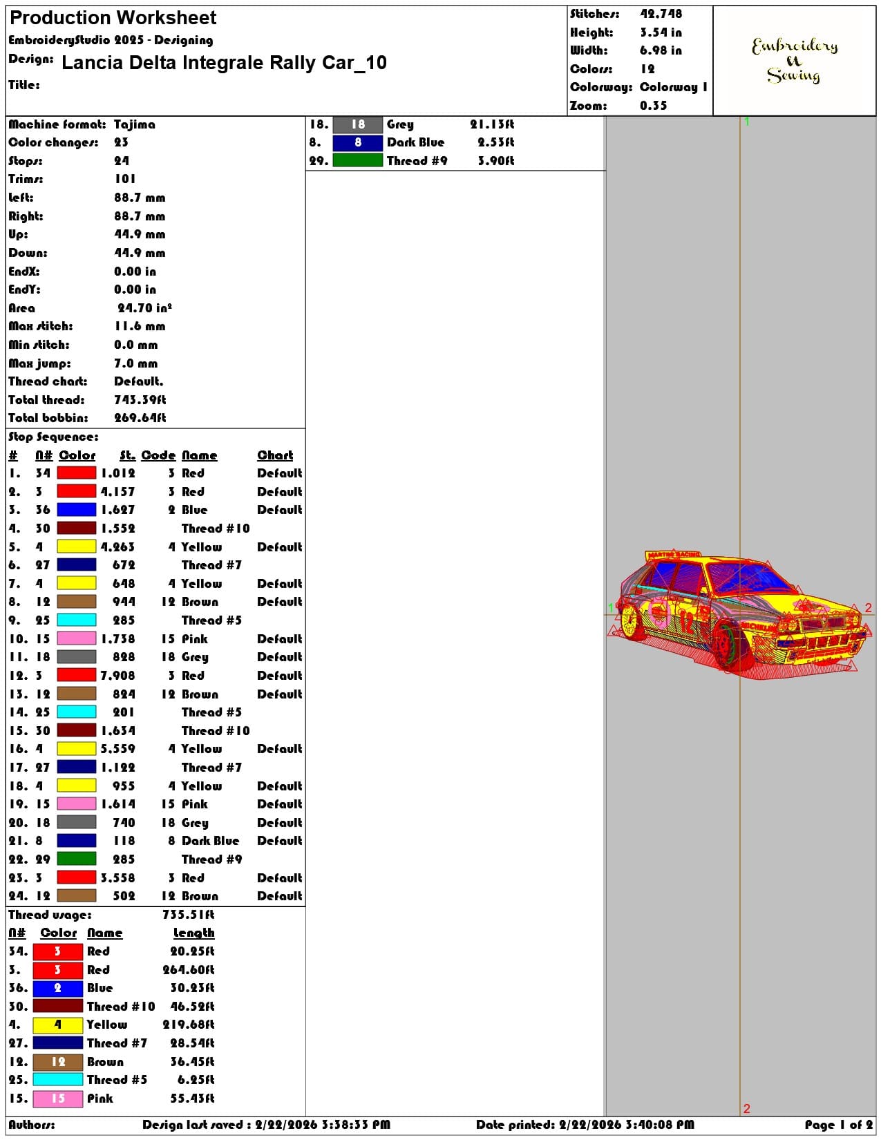 Lancia Delta Integrale Rally Car   - Elegant embroidery design file - instant download — view 3