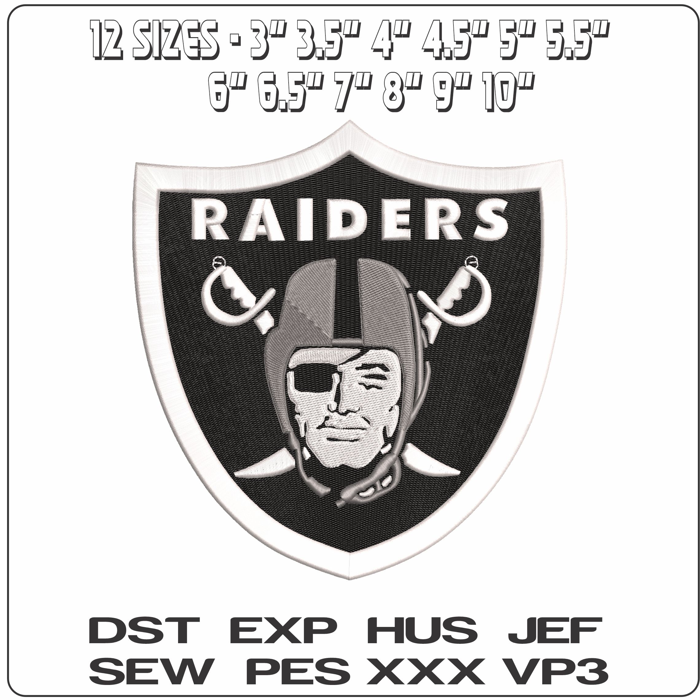 Las Vegas Raiders NFL   - Elegant embroidery design file - instant download — view 2