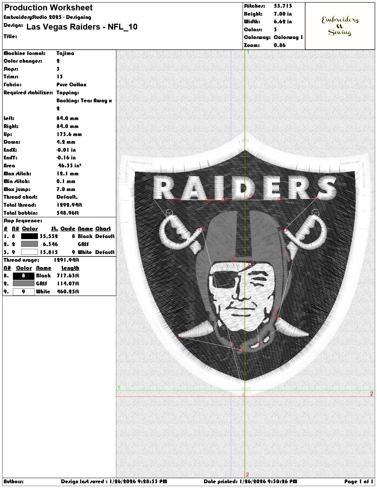 Las Vegas Raiders NFL   - Elegant embroidery design file - instant download — view 3