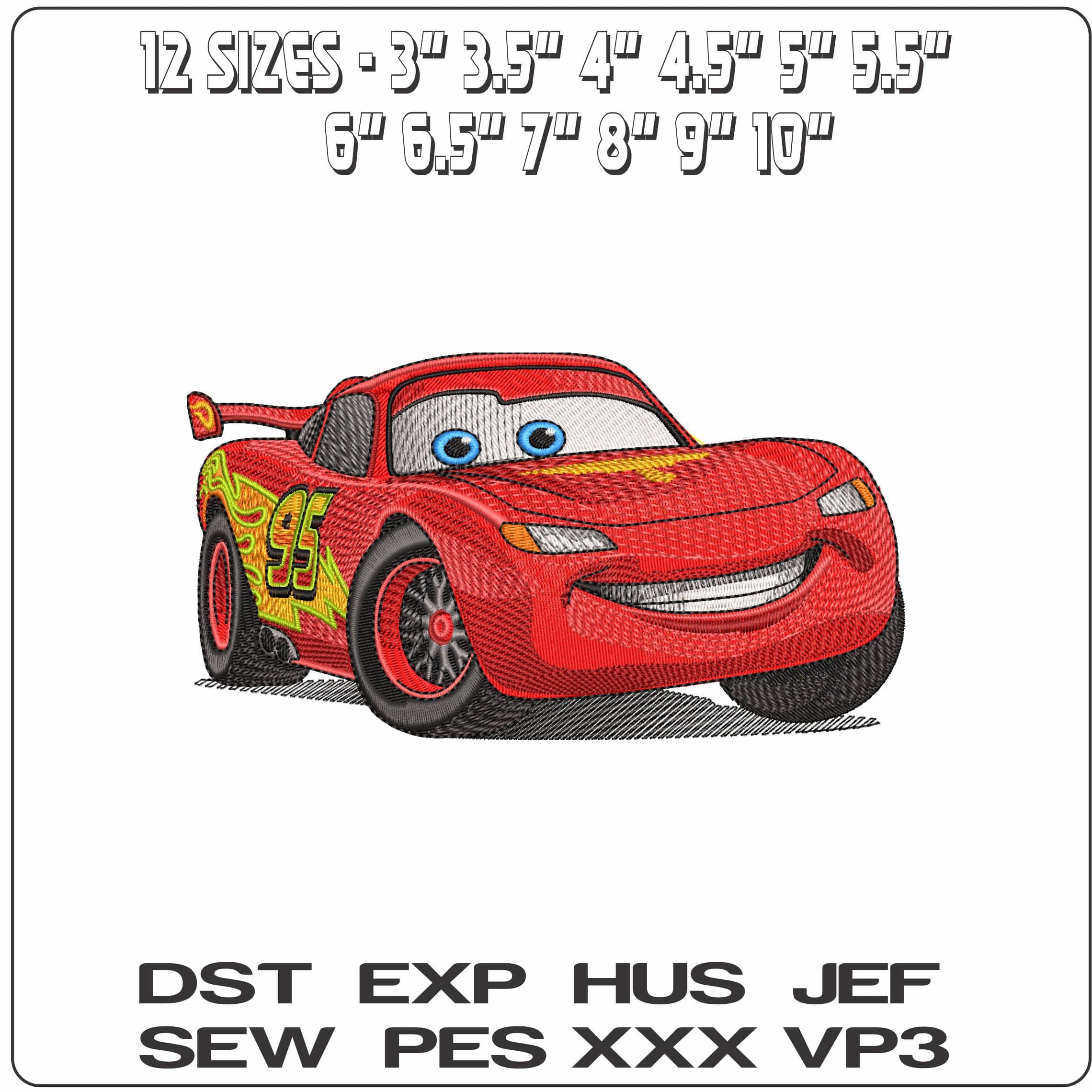 Lightning McQueen 95 Cars Disney   - Elegant embroidery design file - instant download — view 2