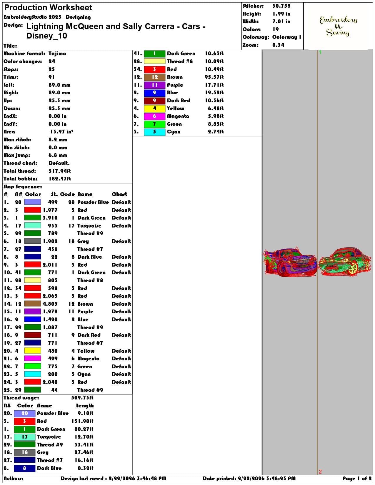 Lightning McQueen and Sally Carrera Cars Disney   - Elegant embroidery design file - instant download — view 3