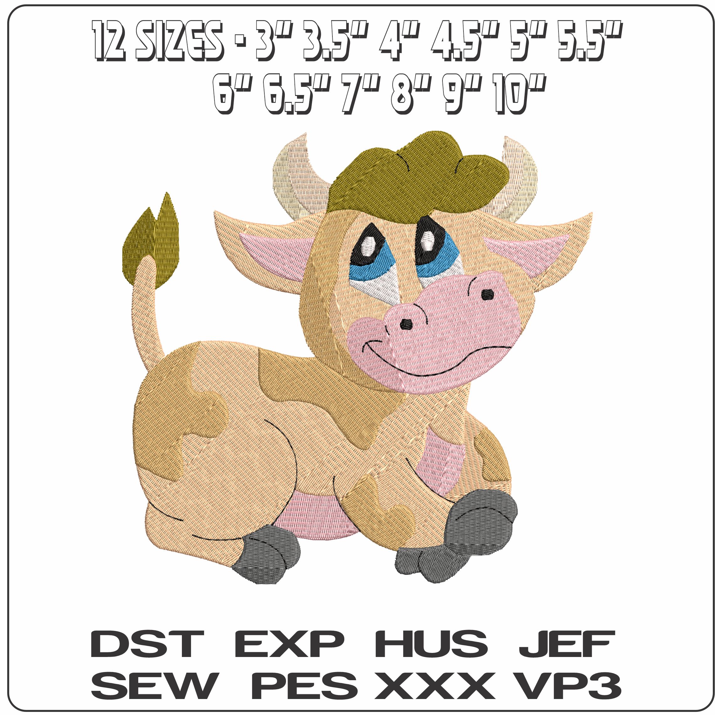 Little Cow   - Elegant embroidery design file - instant download — view 2