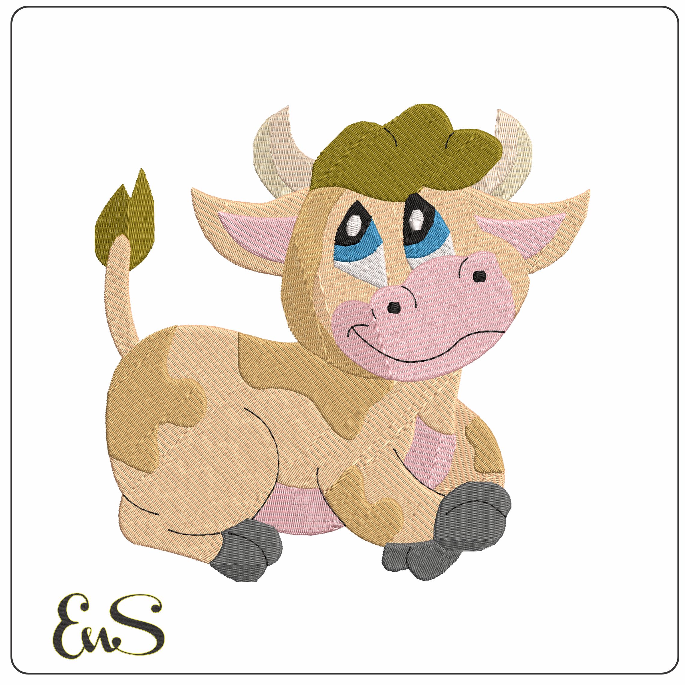 Little Cow   - Elegant embroidery design file - instant download
