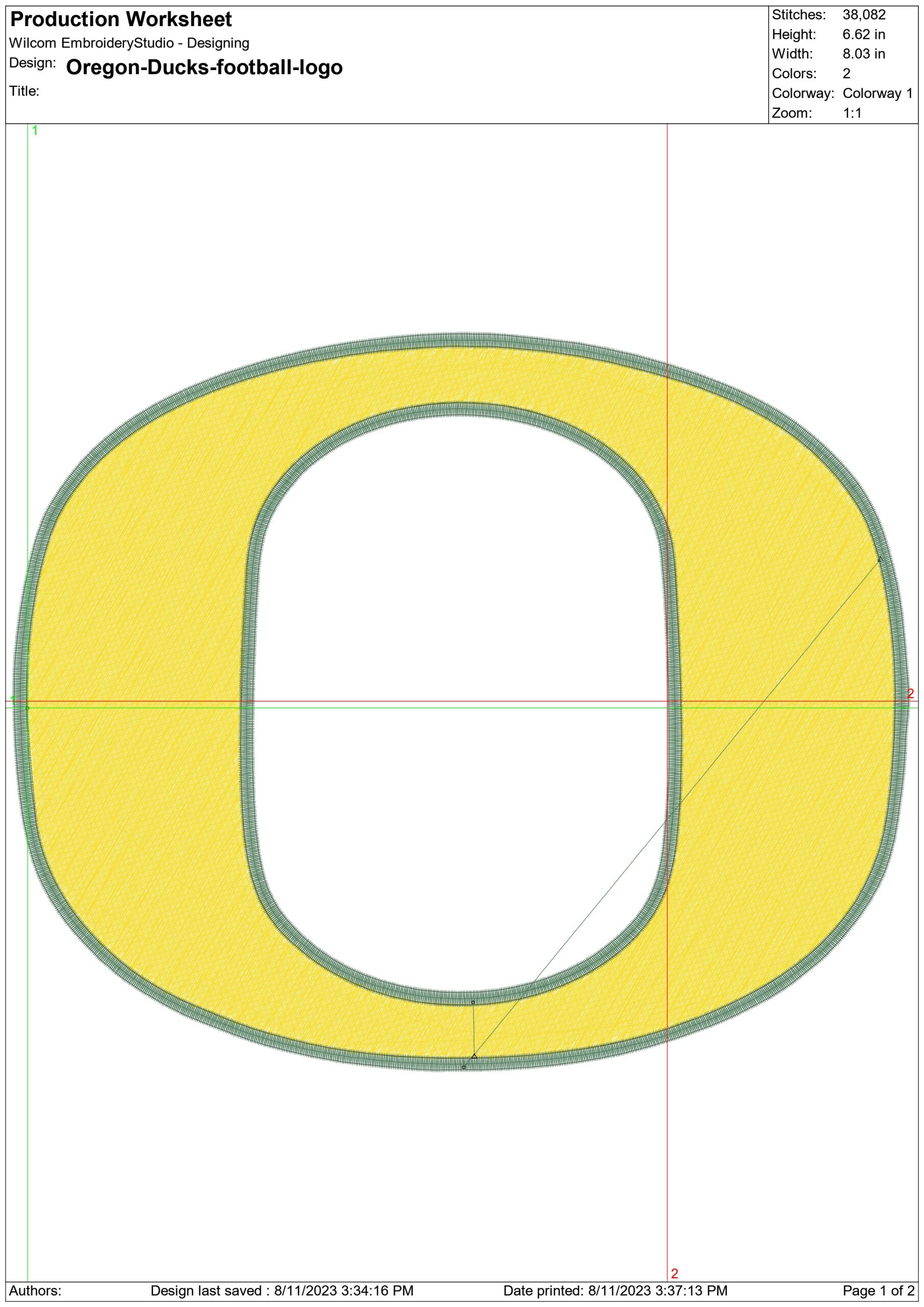 Oregon Ducks embroidery design University of Oregon Athletics Logo embroidery machine pattern embroidery file instant download — view 2