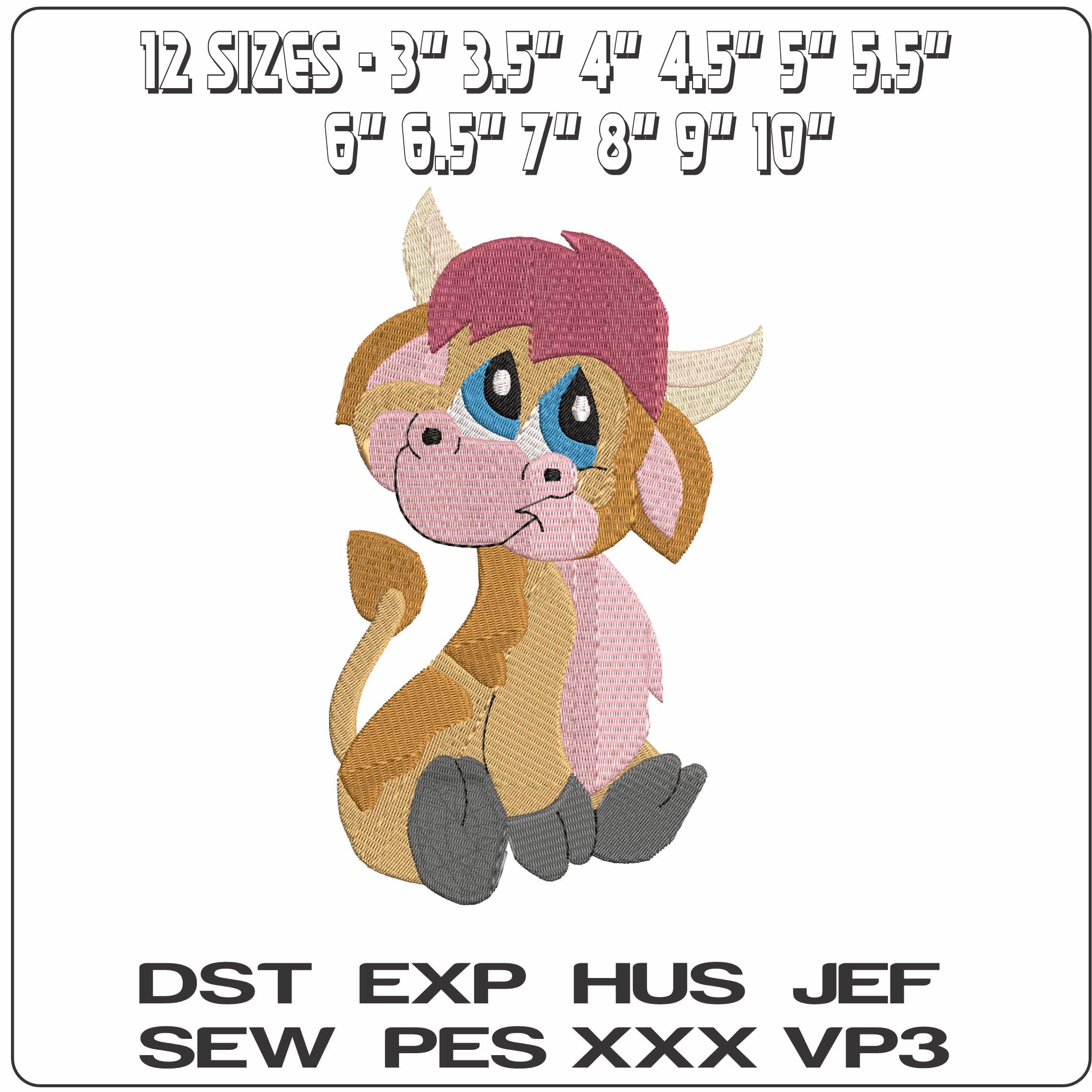 Little Cow Coy   - Elegant embroidery design file - instant download — view 2