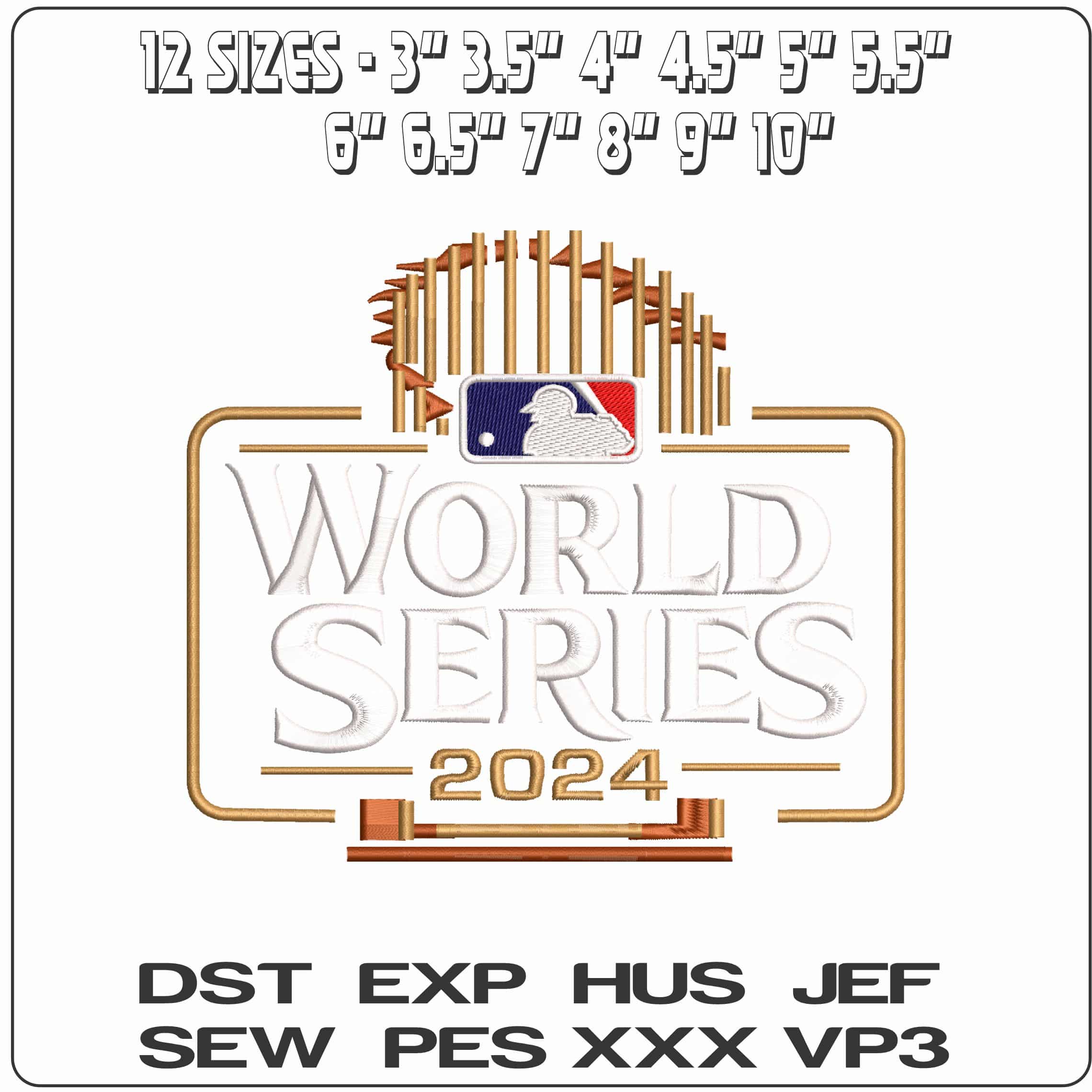 LOGO WORLD SERIES 2024   - Elegant embroidery design file - instant download — view 2