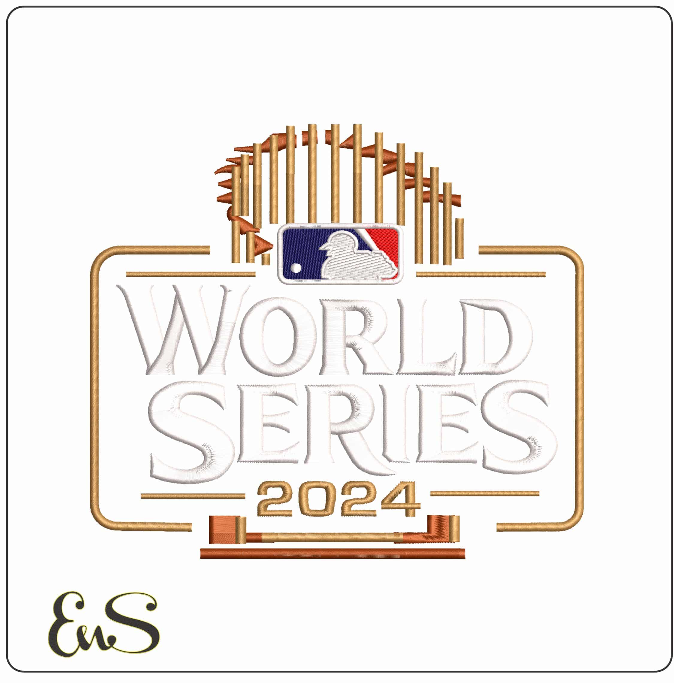 LOGO WORLD SERIES 2024   - Elegant embroidery design file - instant download