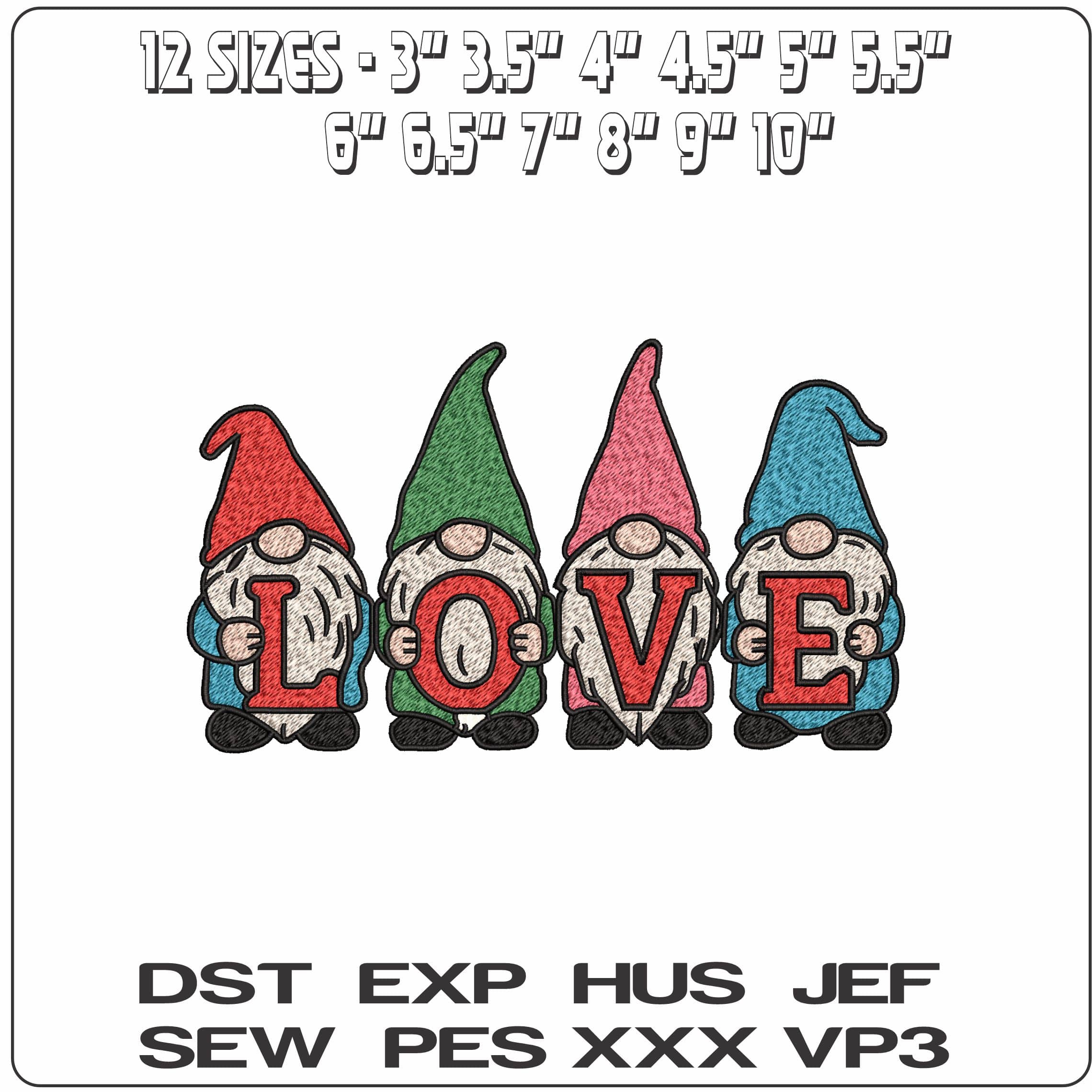 Lone Knomes   - Elegant embroidery design file - instant download — view 2