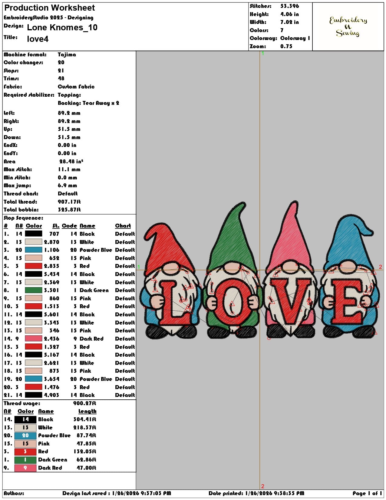 Lone Knomes   - Elegant embroidery design file - instant download — view 3