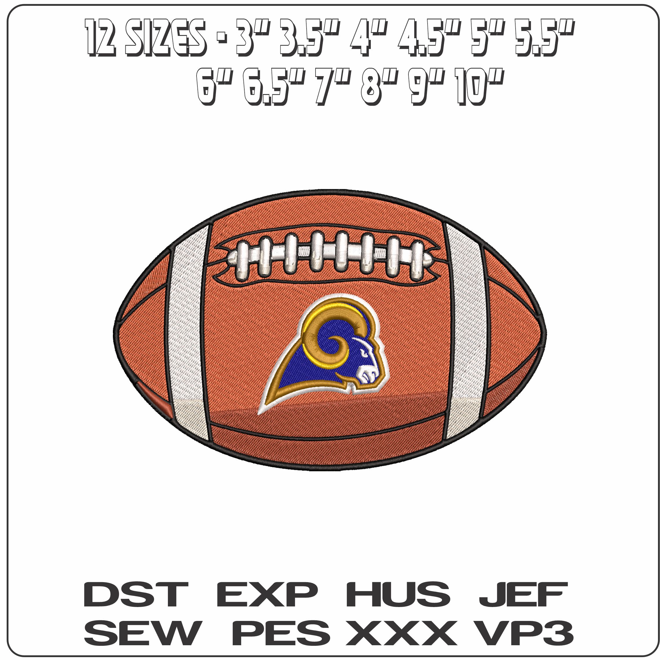 Los Angeles Rams American Football NFL   - Elegant embroidery design file - instant download — view 2