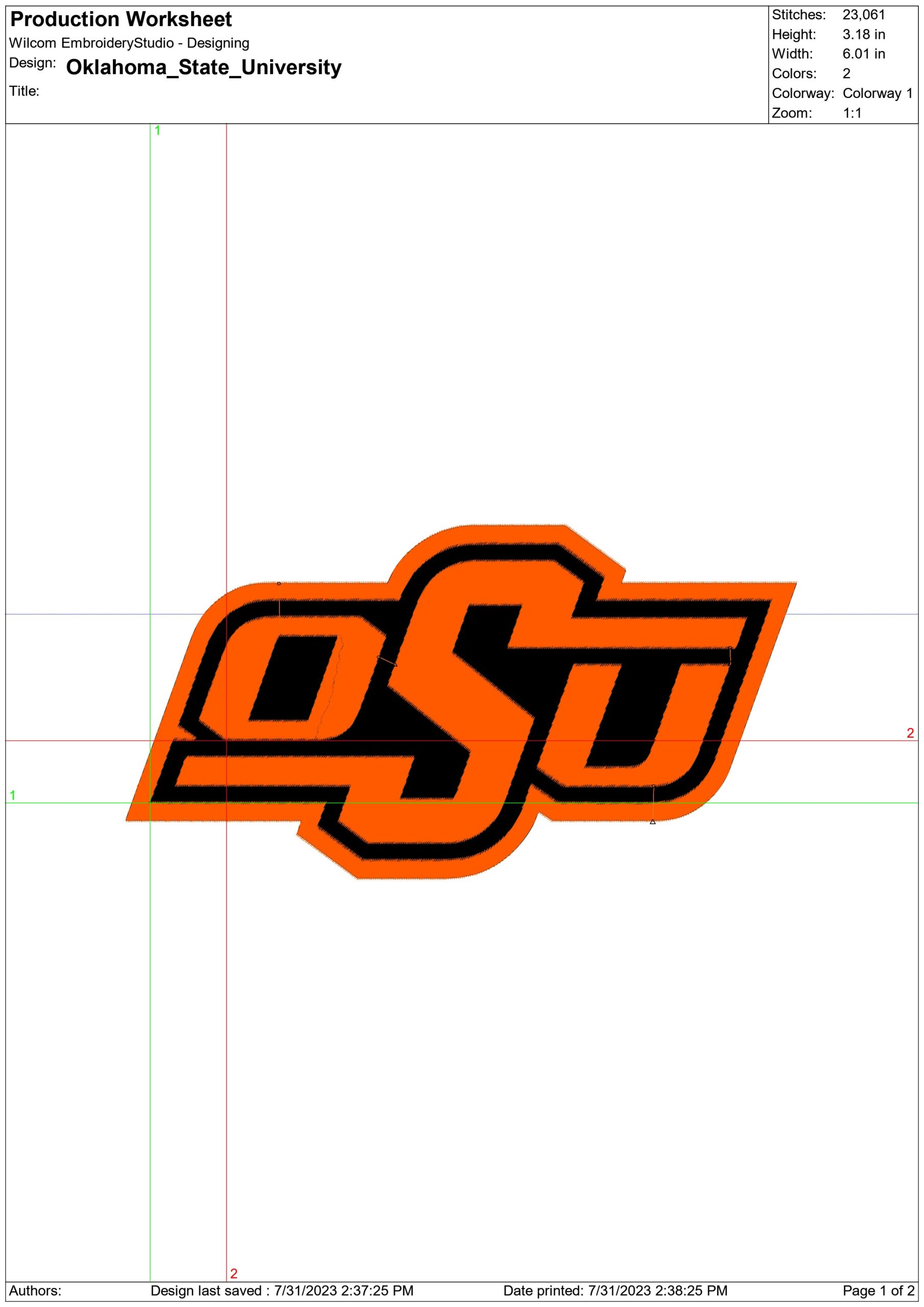Oklahoma State Cowboys embroidery design - Oklahoma State University OSU embroidery machine pattern embroidery file - instant download — view 2