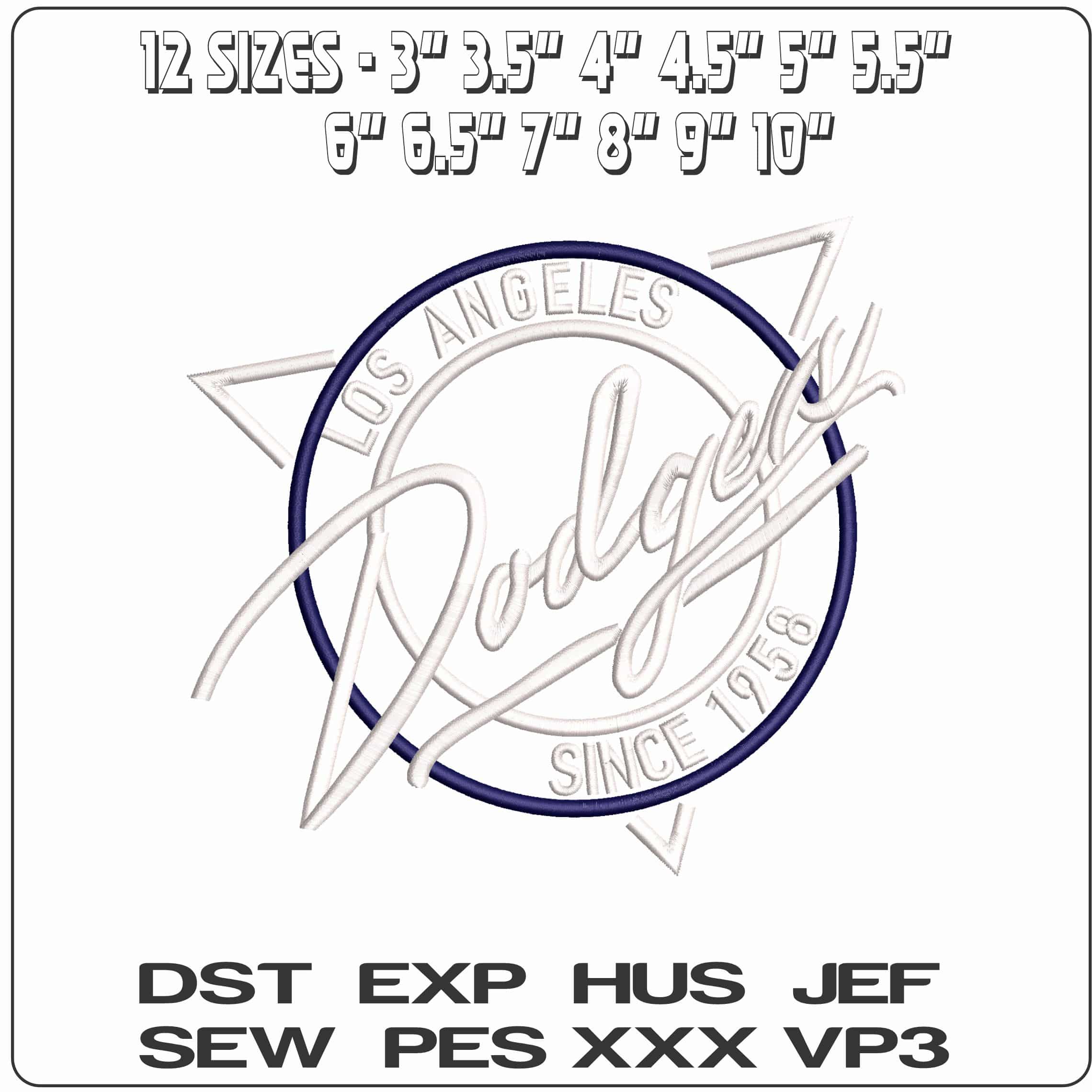 LOS ANGELES SINCE 1858   - Elegant embroidery design file - instant download — view 2