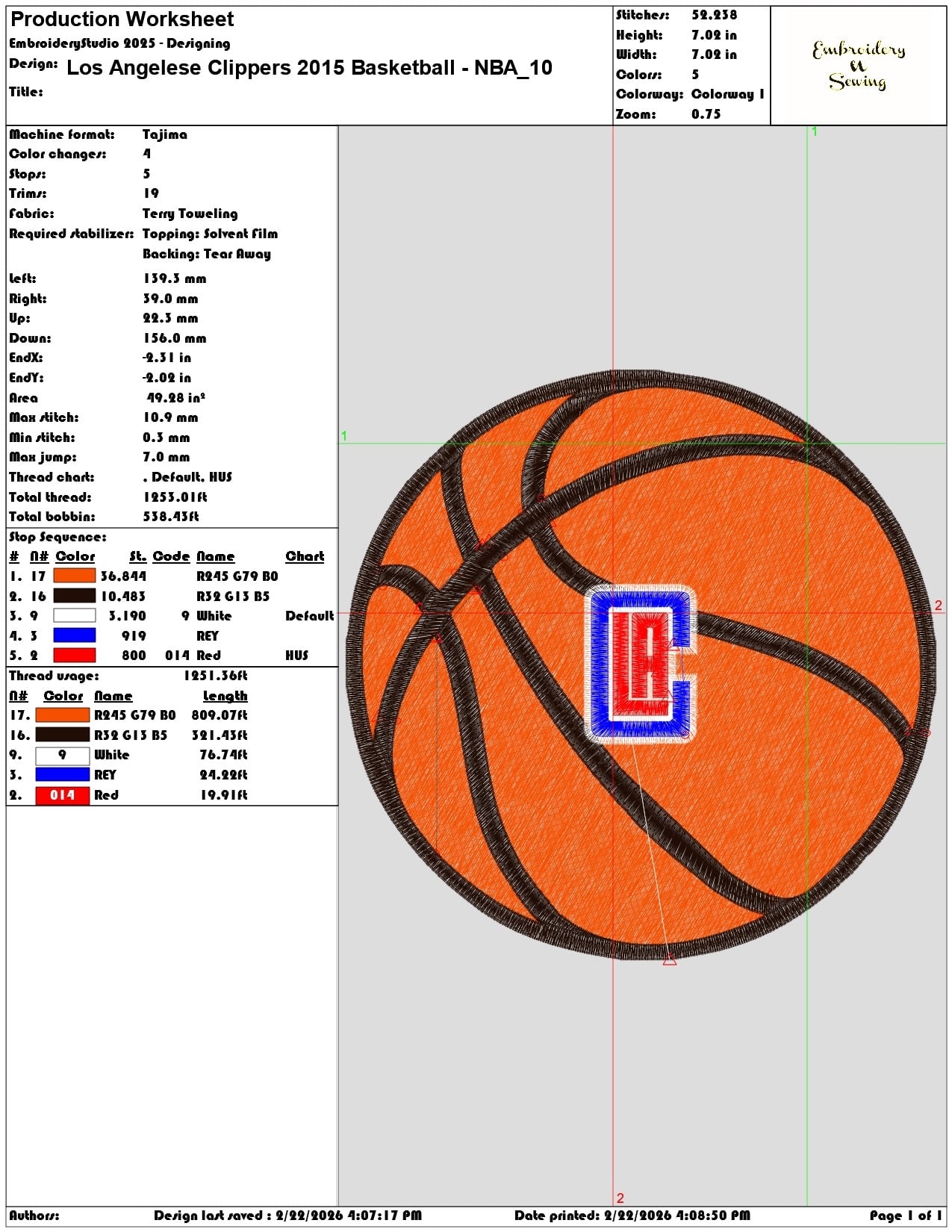 Los Angelese Clippers 2015 Basketball NBA   - Elegant embroidery design file - instant download — view 3