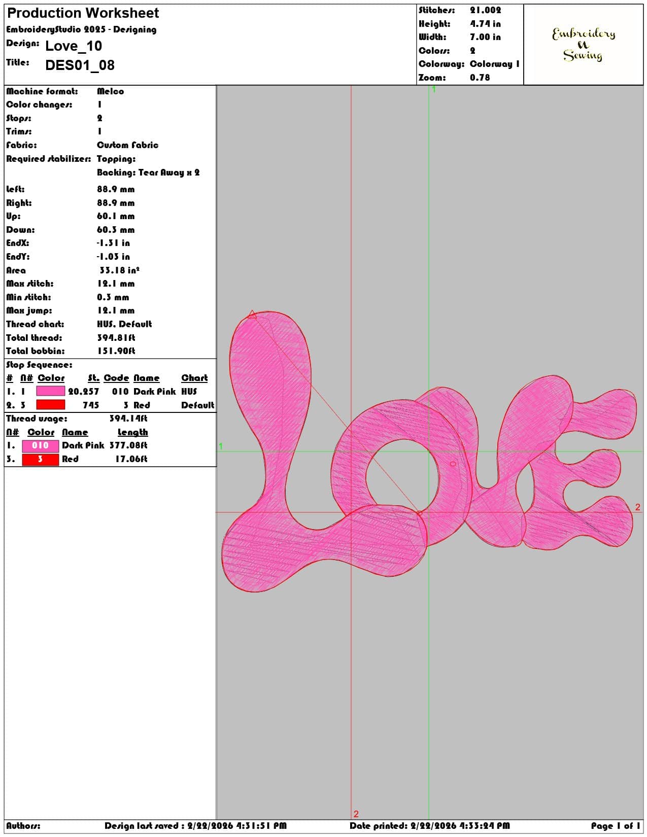Love   - Elegant embroidery design file - instant download — view 3
