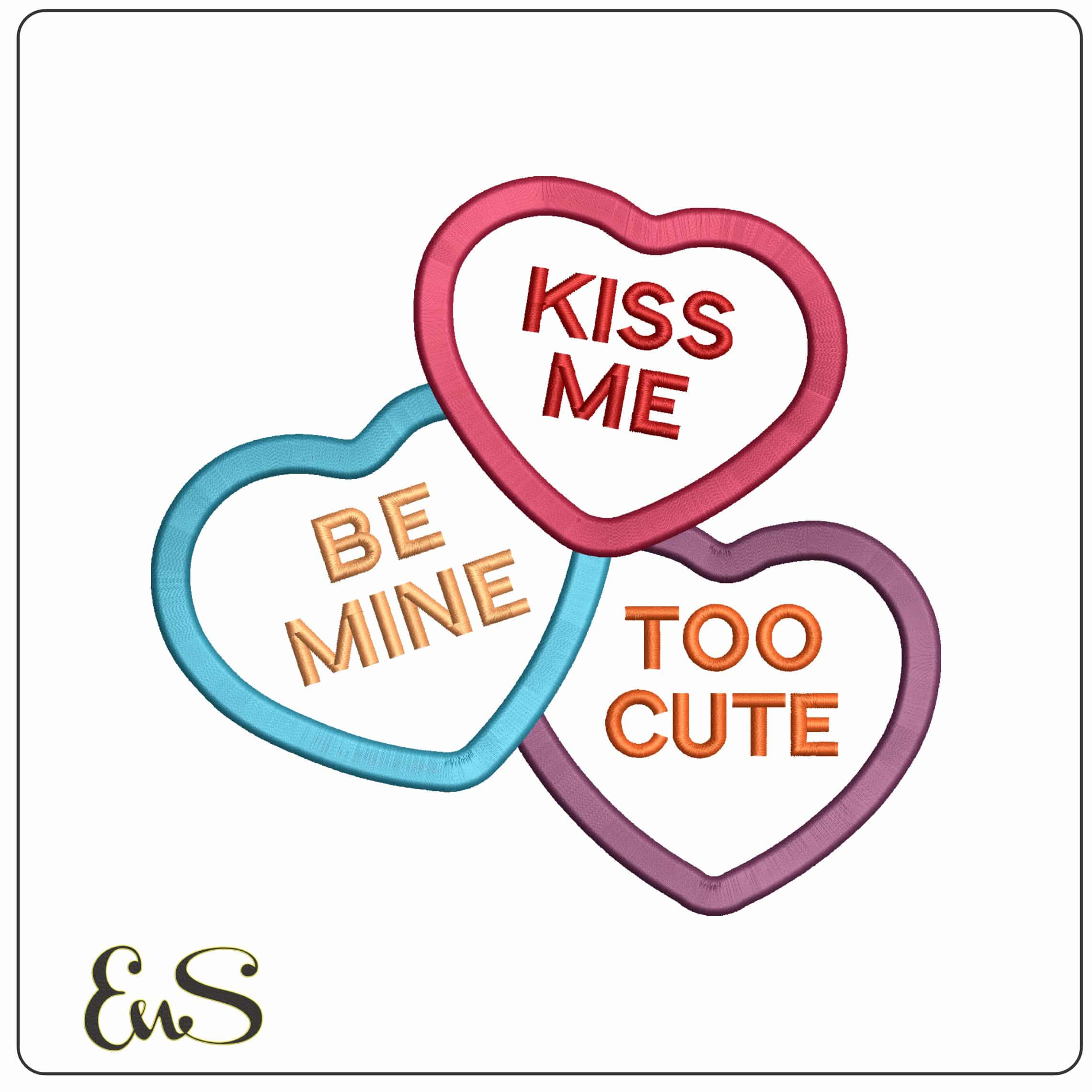 Love Hearts  - Elegant embroidery design file - instant download