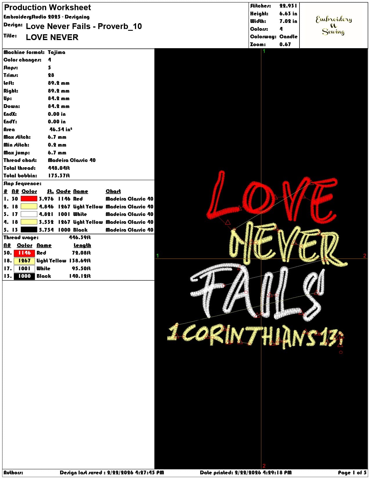 Love Never Fails Proverb  - Elegant embroidery design file - instant download — view 3