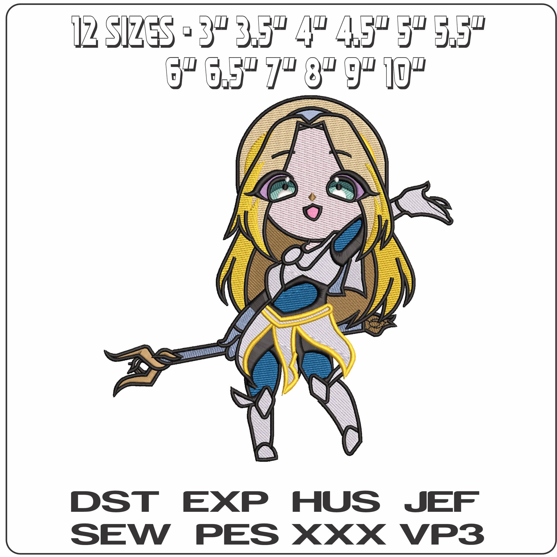 Luxanna Crownguard Lux League of Legends Game  - Elegant embroidery design file - instant download — view 2
