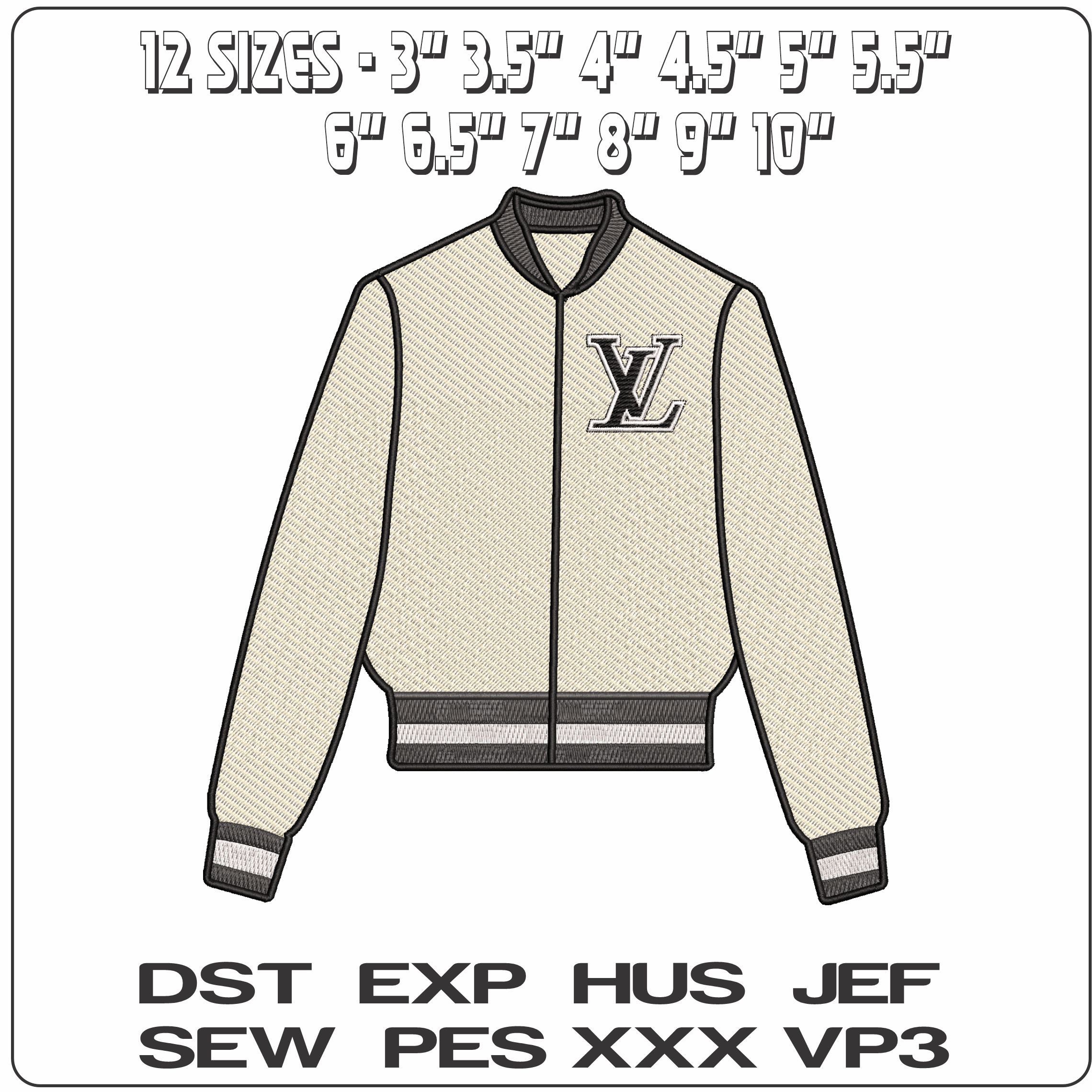 LV Jacket Blank  - Elegant embroidery design file - instant download — view 2