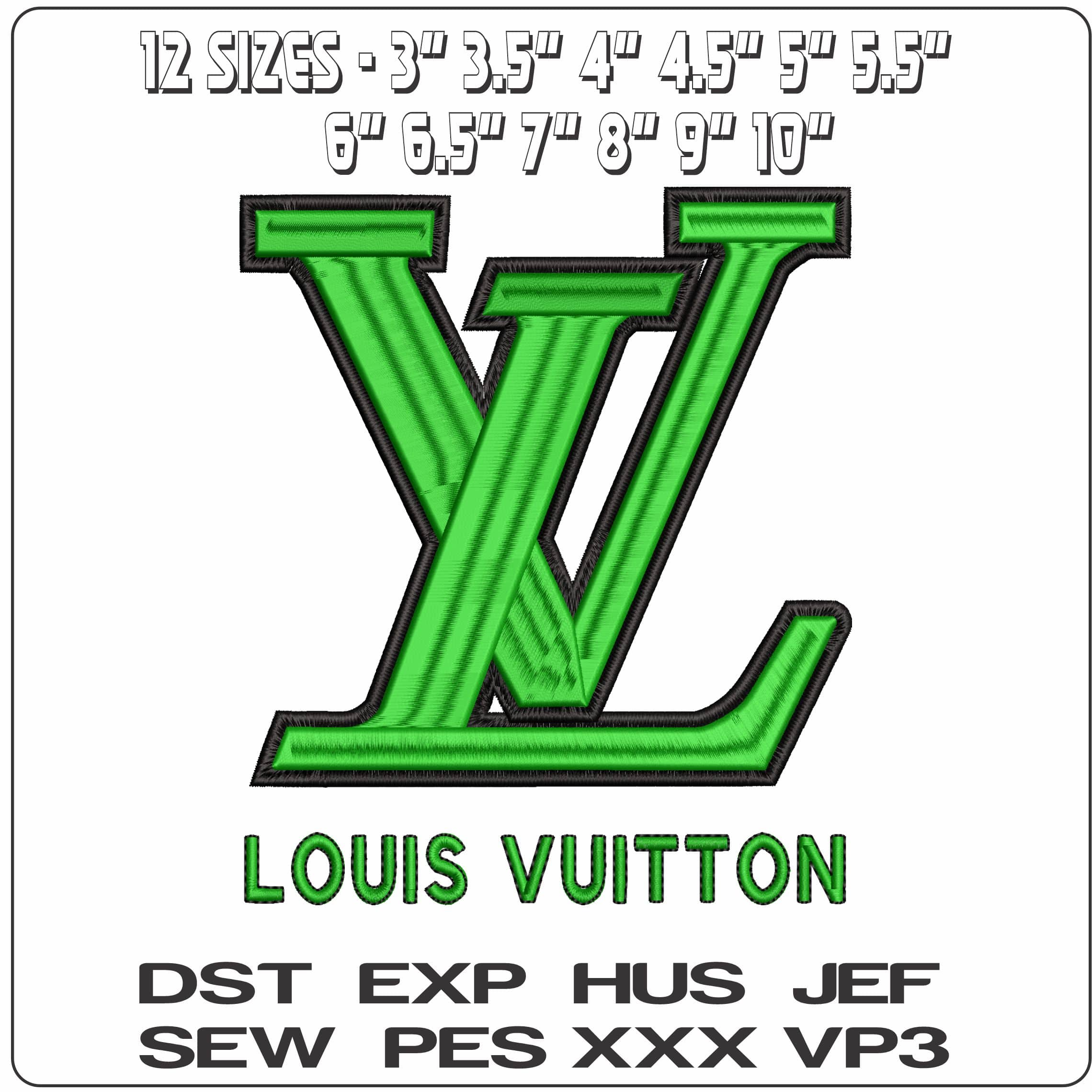 LV Louis Vuitton design Brand  - Elegant embroidery design file - instant download — view 2