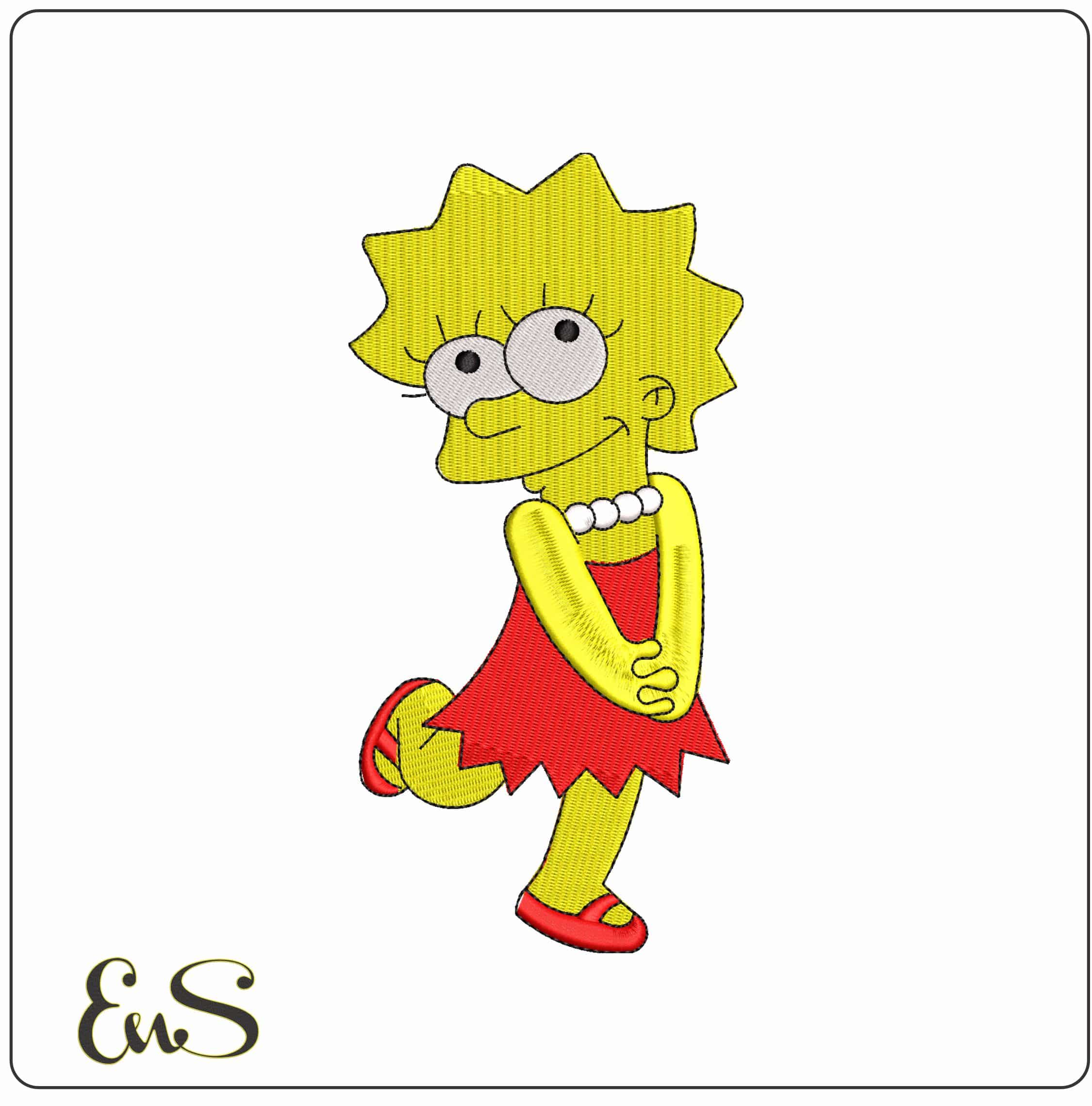 Maggie Simpson Cute Pose  - Elegant embroidery design file - instant download