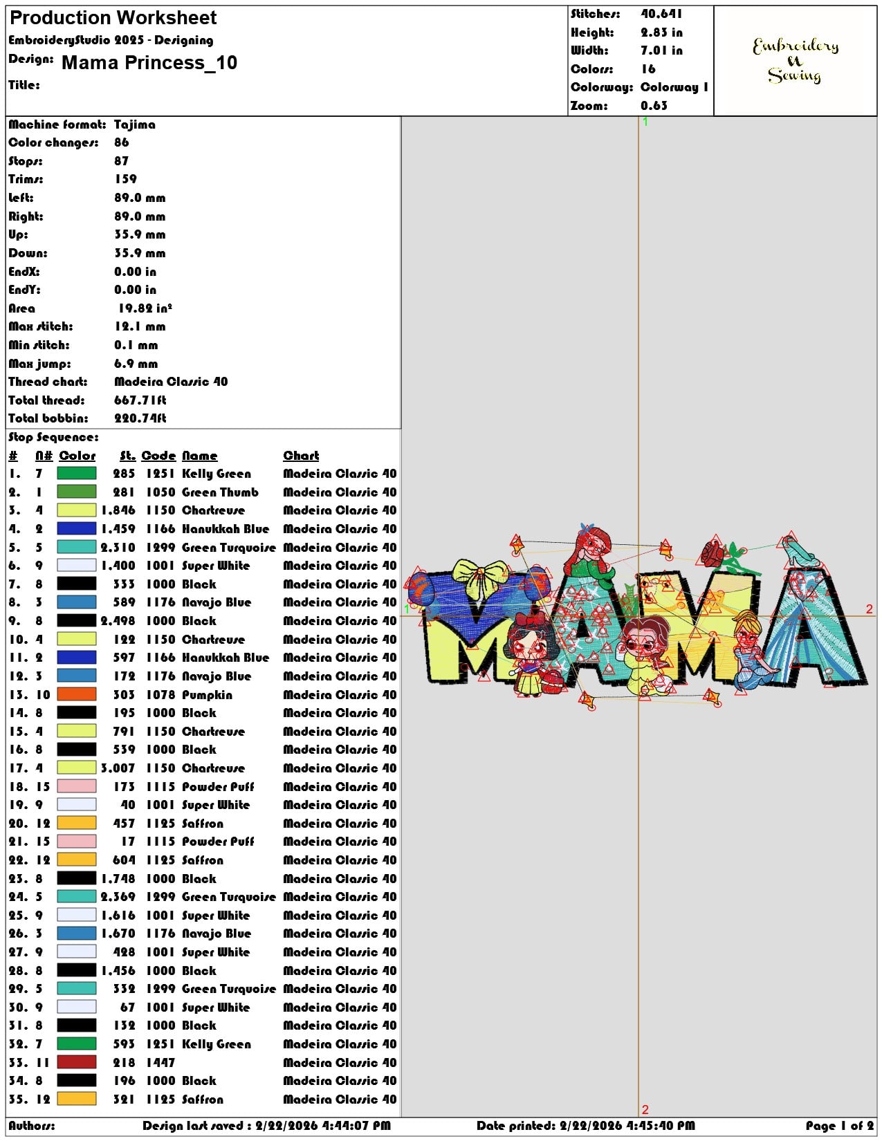 Mama Princess  - Elegant embroidery design file - instant download — view 3