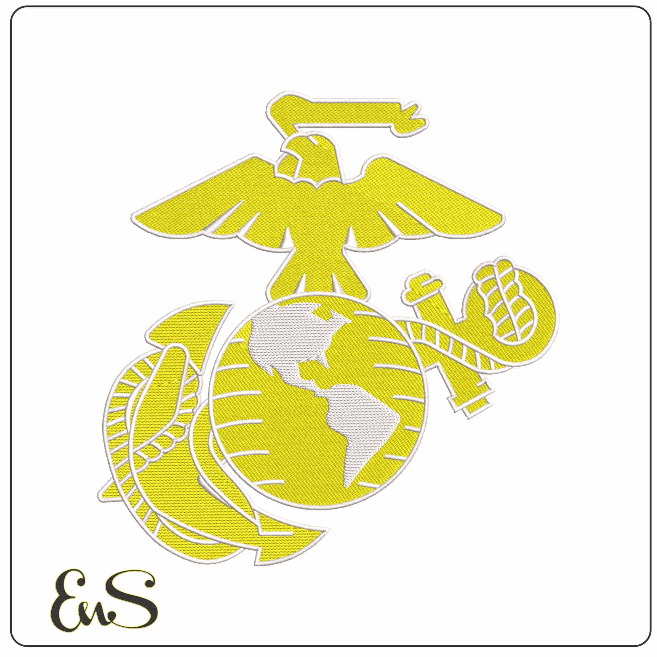 Marine logo  - Elegant embroidery design file - instant download
