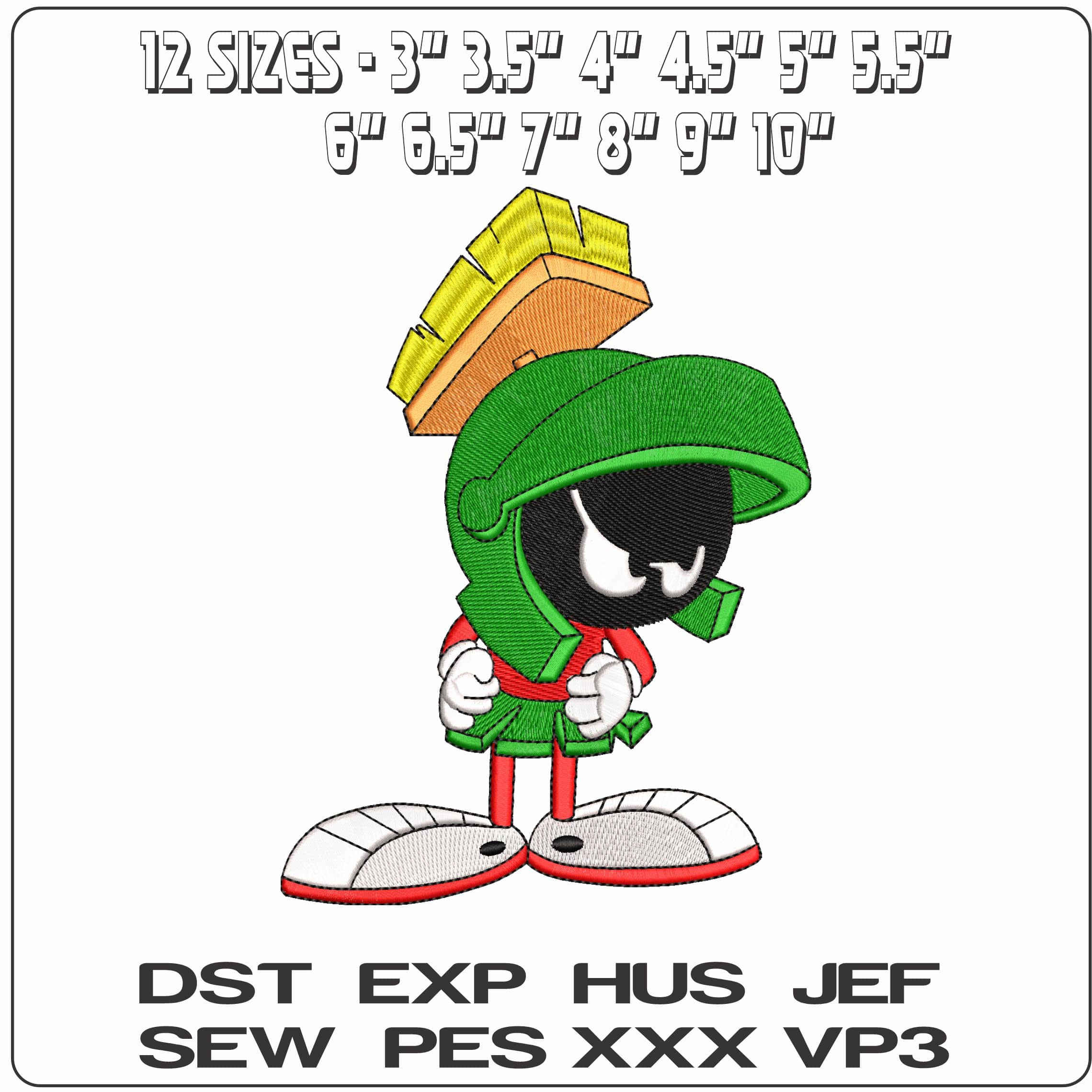 Marvin the Martian Looney Tunes  - Elegant embroidery design file - instant download — view 2