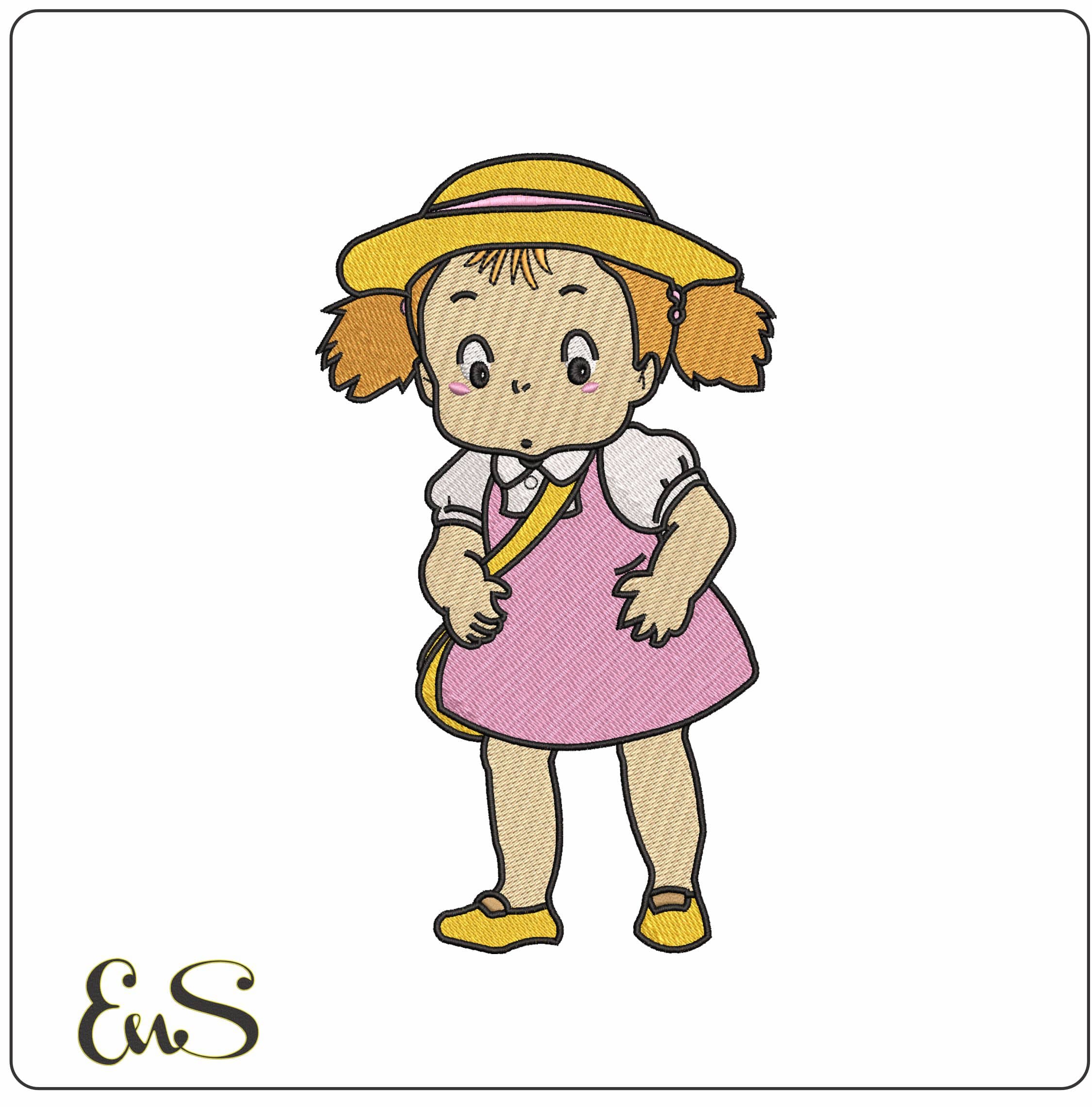 Mei Kusakabe My Neighbor Totoro Anime  - Elegant embroidery design file - instant download