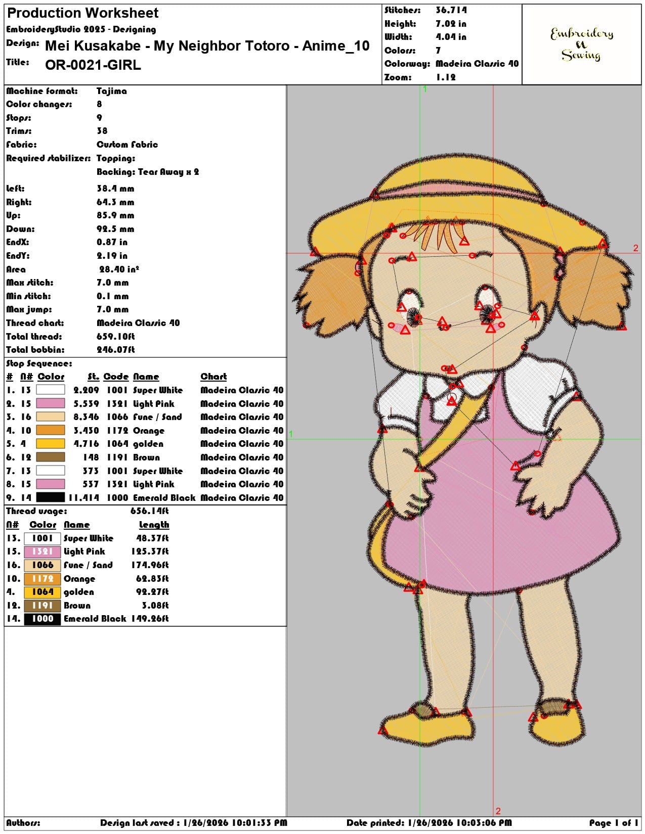 Mei Kusakabe My Neighbor Totoro Anime  - Elegant embroidery design file - instant download — view 3