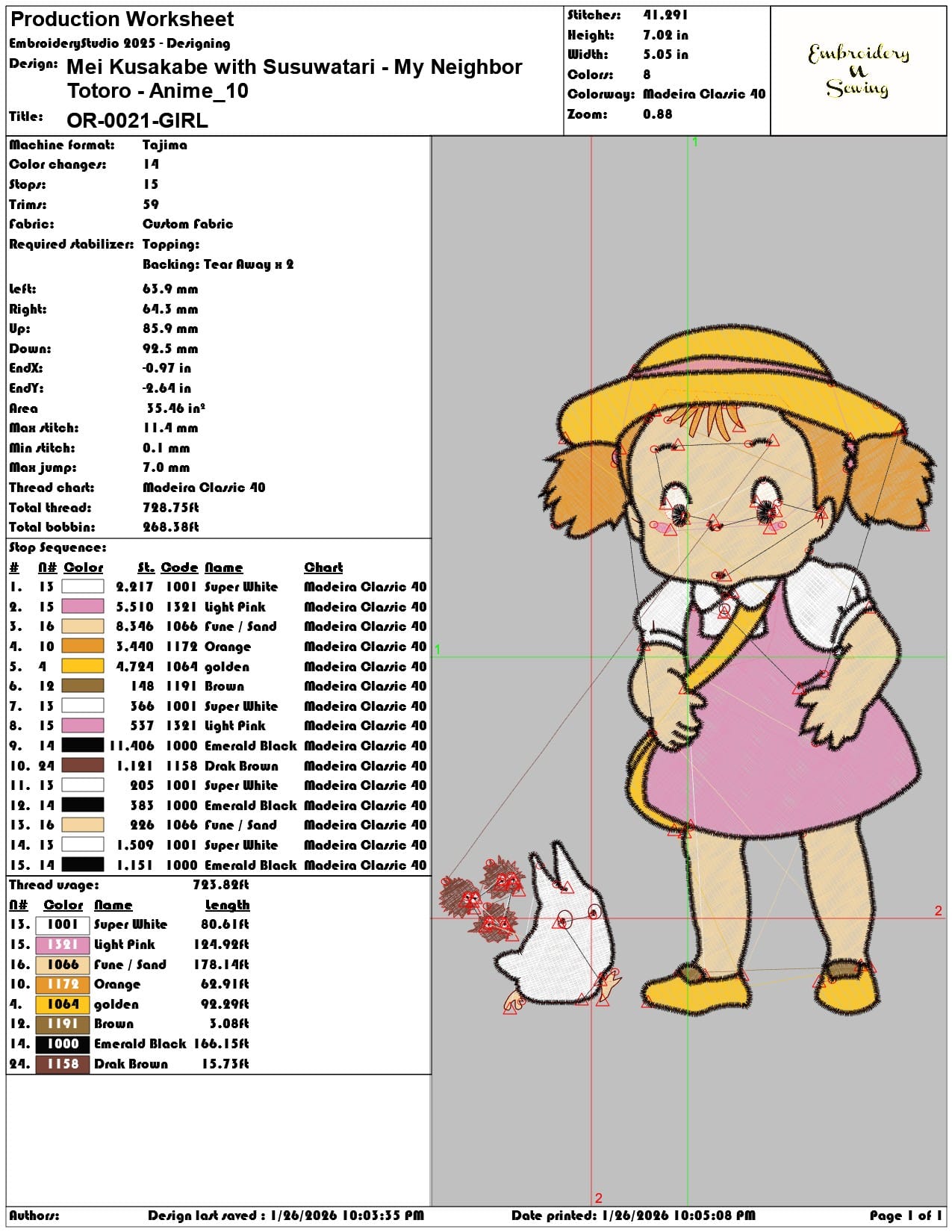 Mei Kusakabe with Susuwatari My Neighbor Totoro Anime  - Elegant embroidery design file - instant download — view 3