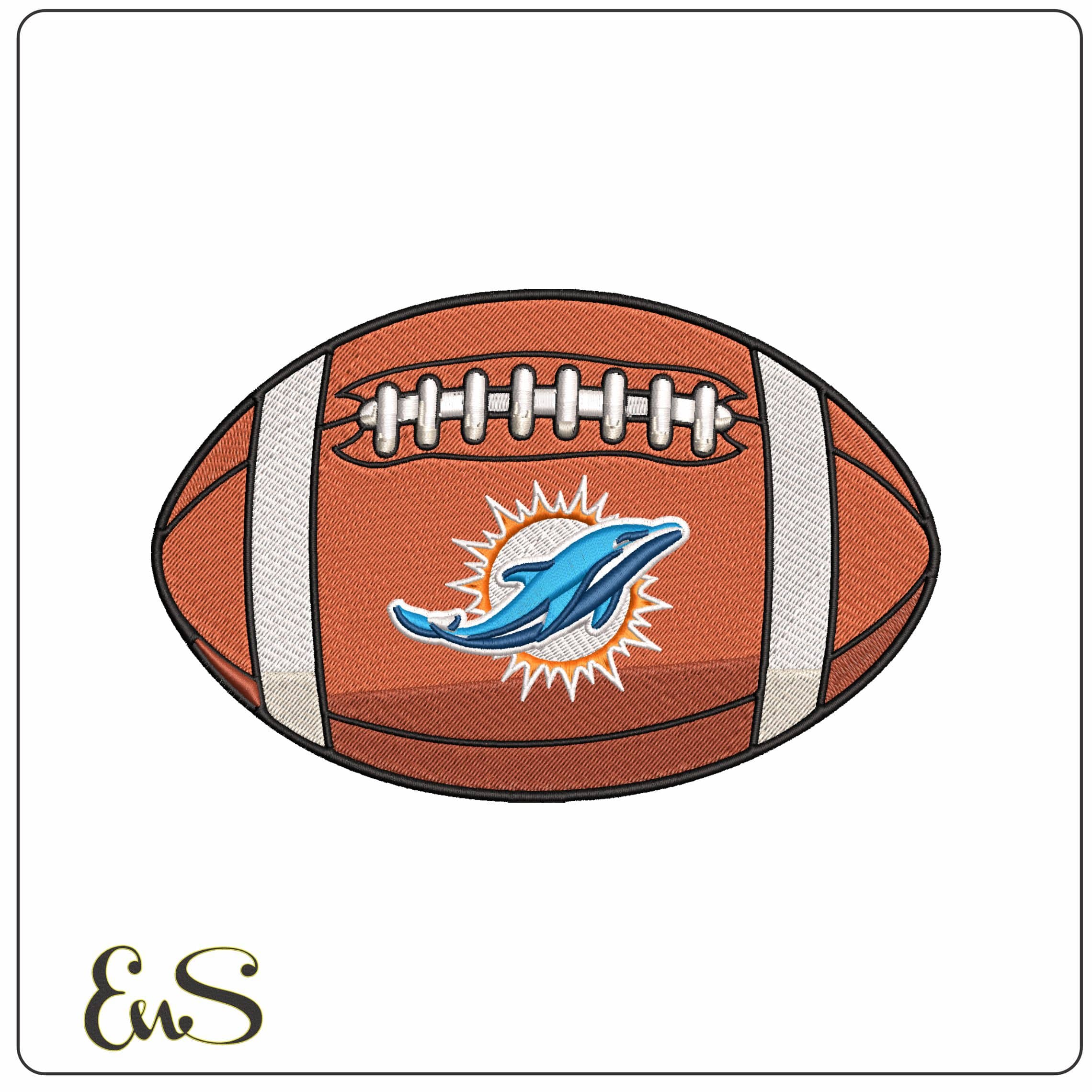 Miami Dolphins American Football NFL  - Elegant embroidery design file - instant download