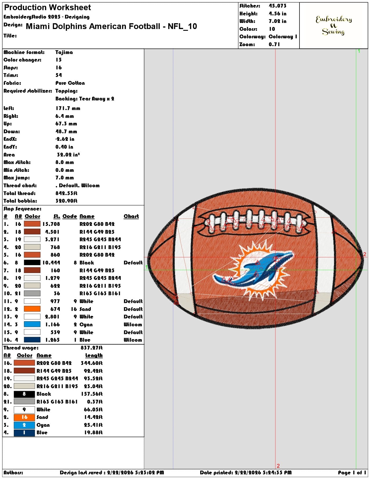 Miami Dolphins American Football NFL  - Elegant embroidery design file - instant download — view 3