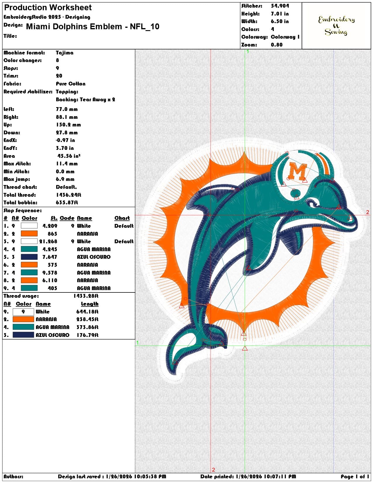 Miami Dolphins Emblem NFL  - Elegant embroidery design file - instant download — view 3