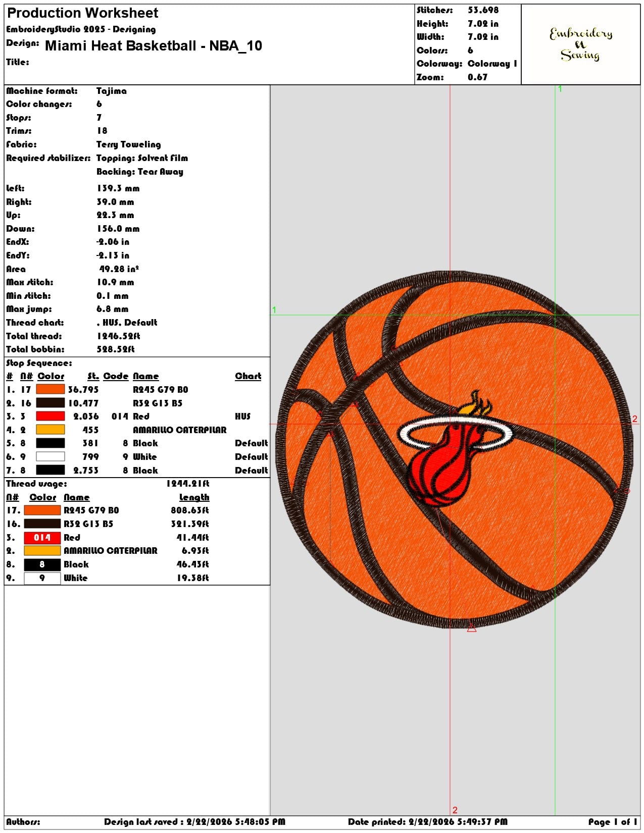 Miami Heat Basketball NBA   - Elegant embroidery design file - instant download — view 3
