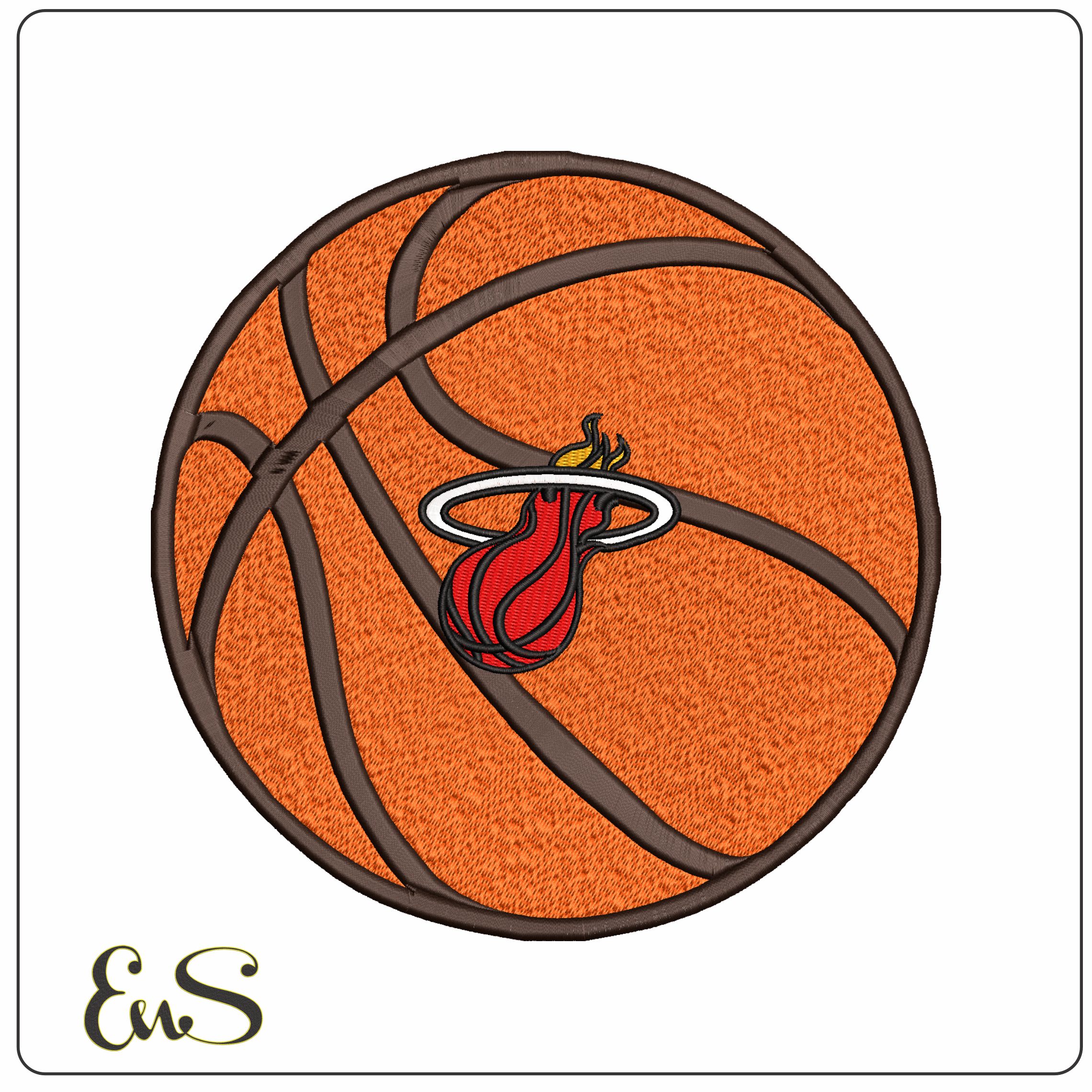 Miami Heat Basketball NBA   - Elegant embroidery design file - instant download
