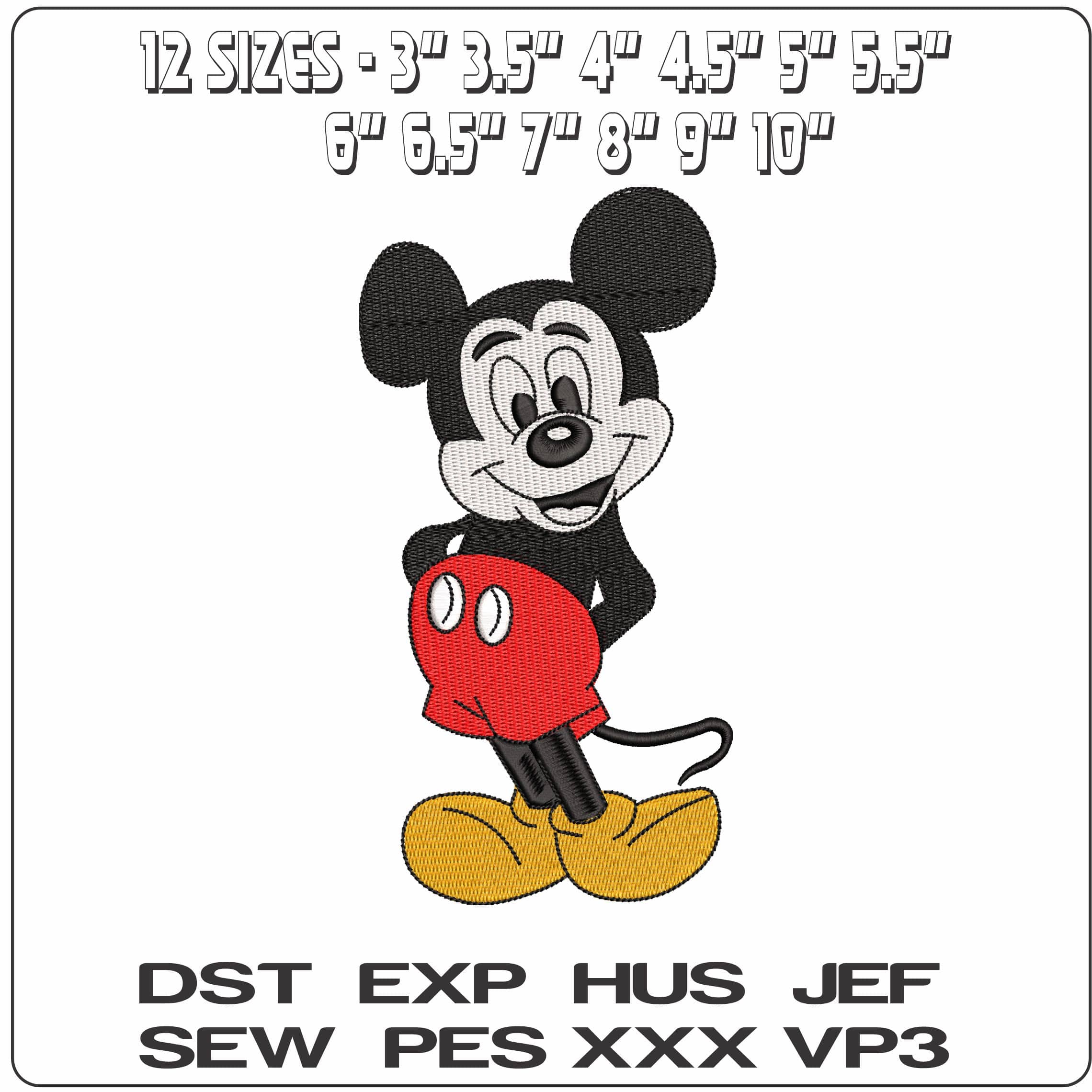 Mickey Mouse early image Disney  - Elegant embroidery design file - instant download — view 2