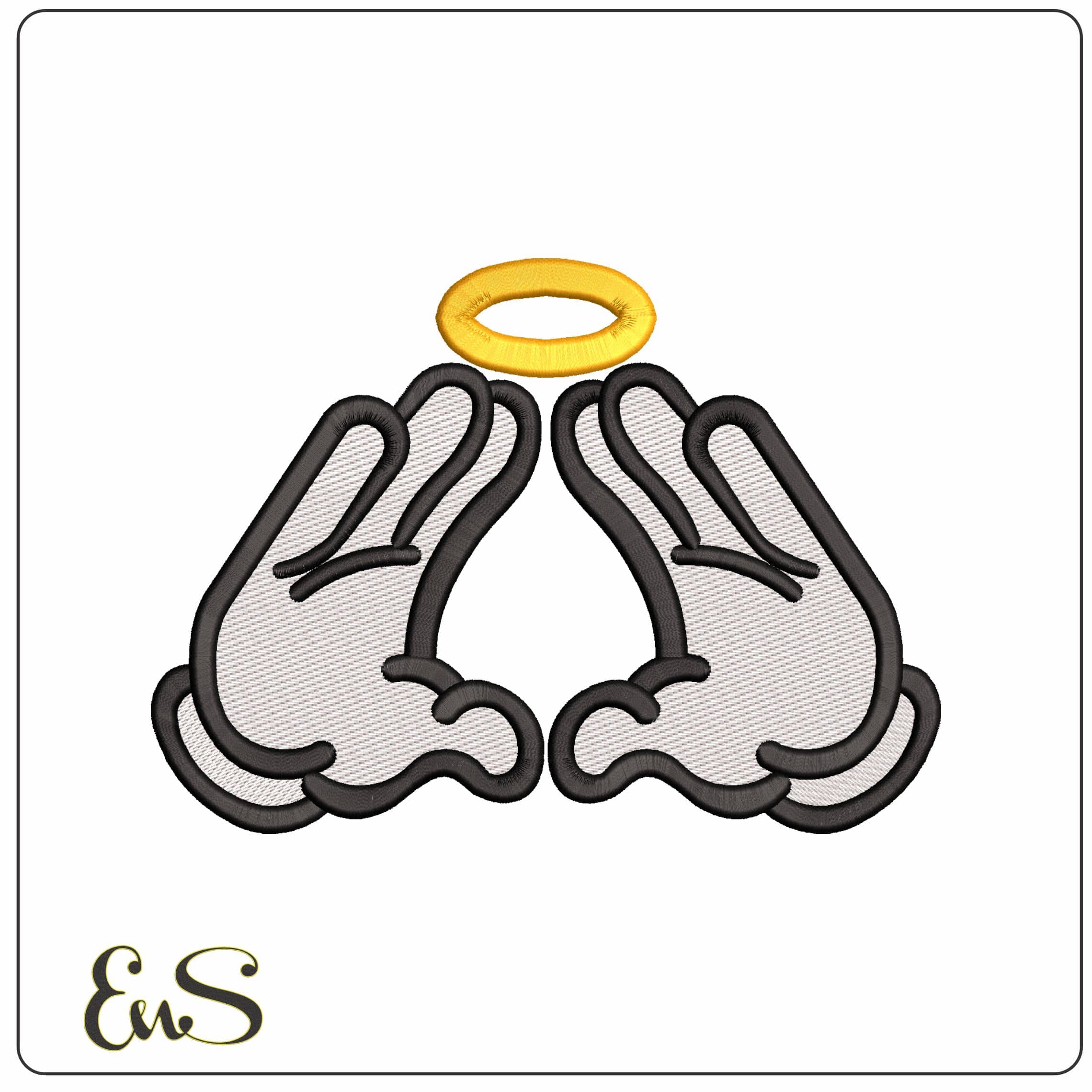 Mickey Mouse hands Halo Disney  - Elegant embroidery design file - instant download