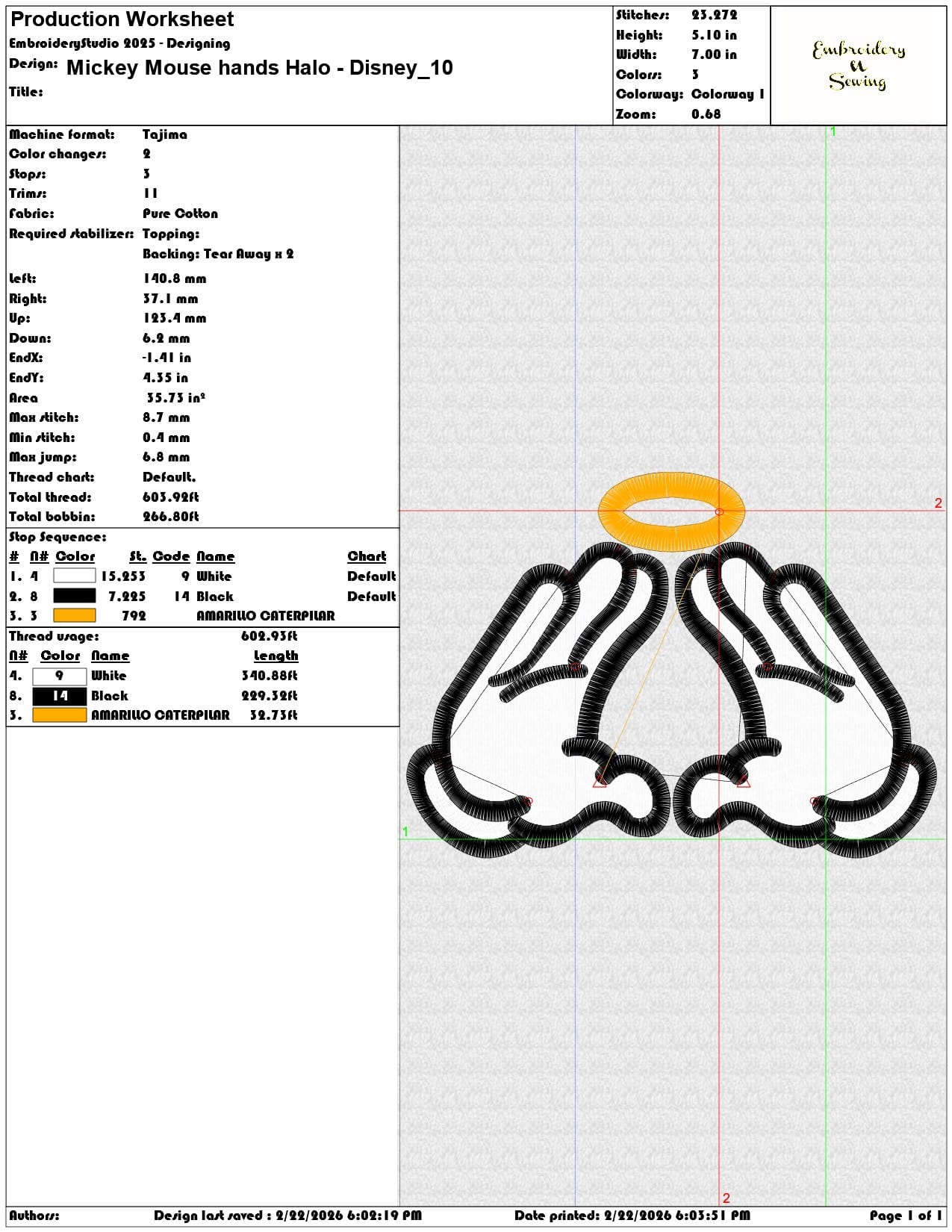 Mickey Mouse hands Halo Disney  - Elegant embroidery design file - instant download — view 3